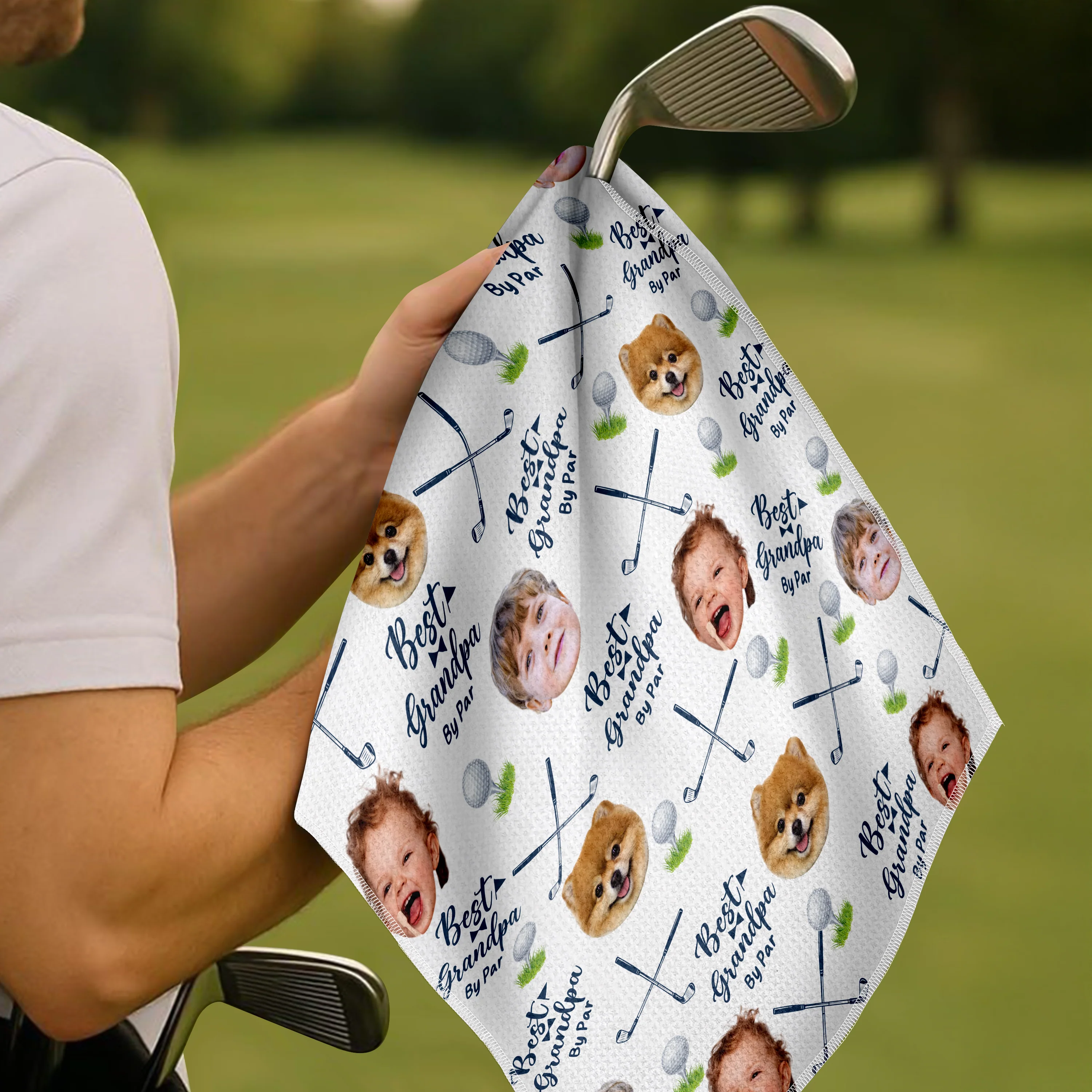 Custom Photo Best Dad By Par For Sport Players Golf Towel LM32 893609 - Image 2