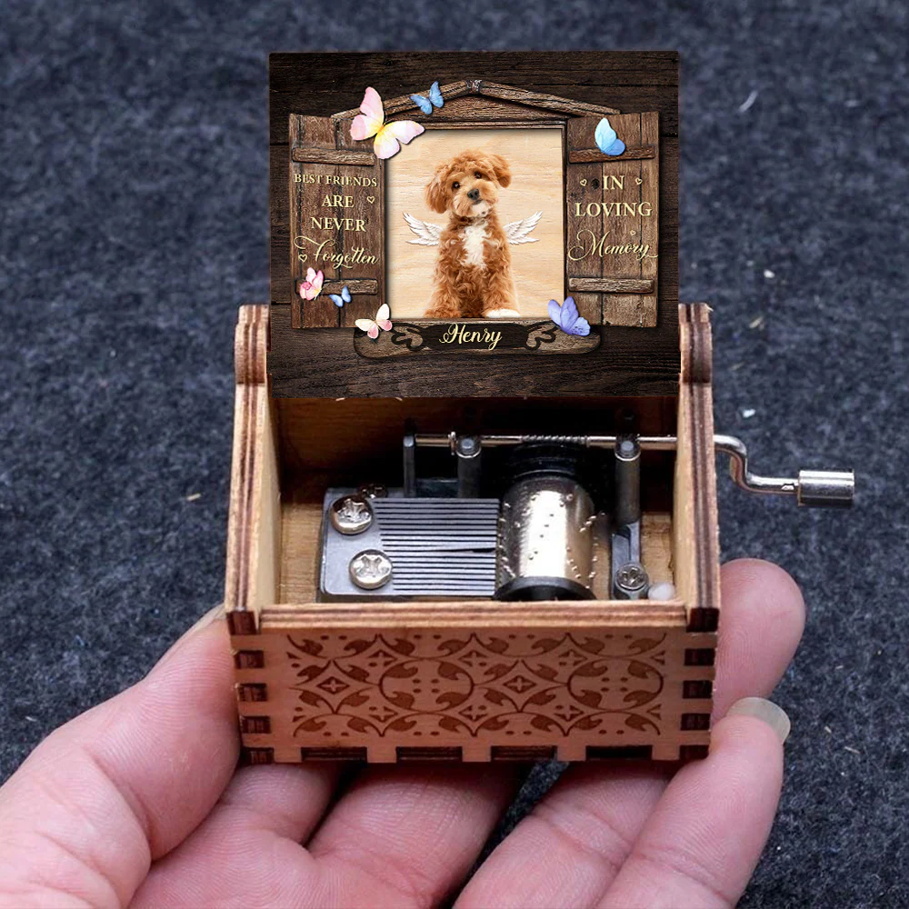 Custom Photo Best Friends Are Never Forgotten Dog Memorial Music Box LM32 893201 - Image 5