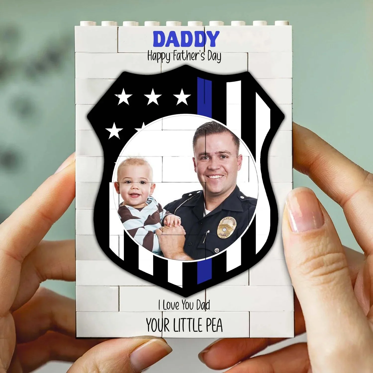 Custom Photo Brick Blocks Police Officer - Personalized Father’s Day Gift LM32 669089 - Image 3