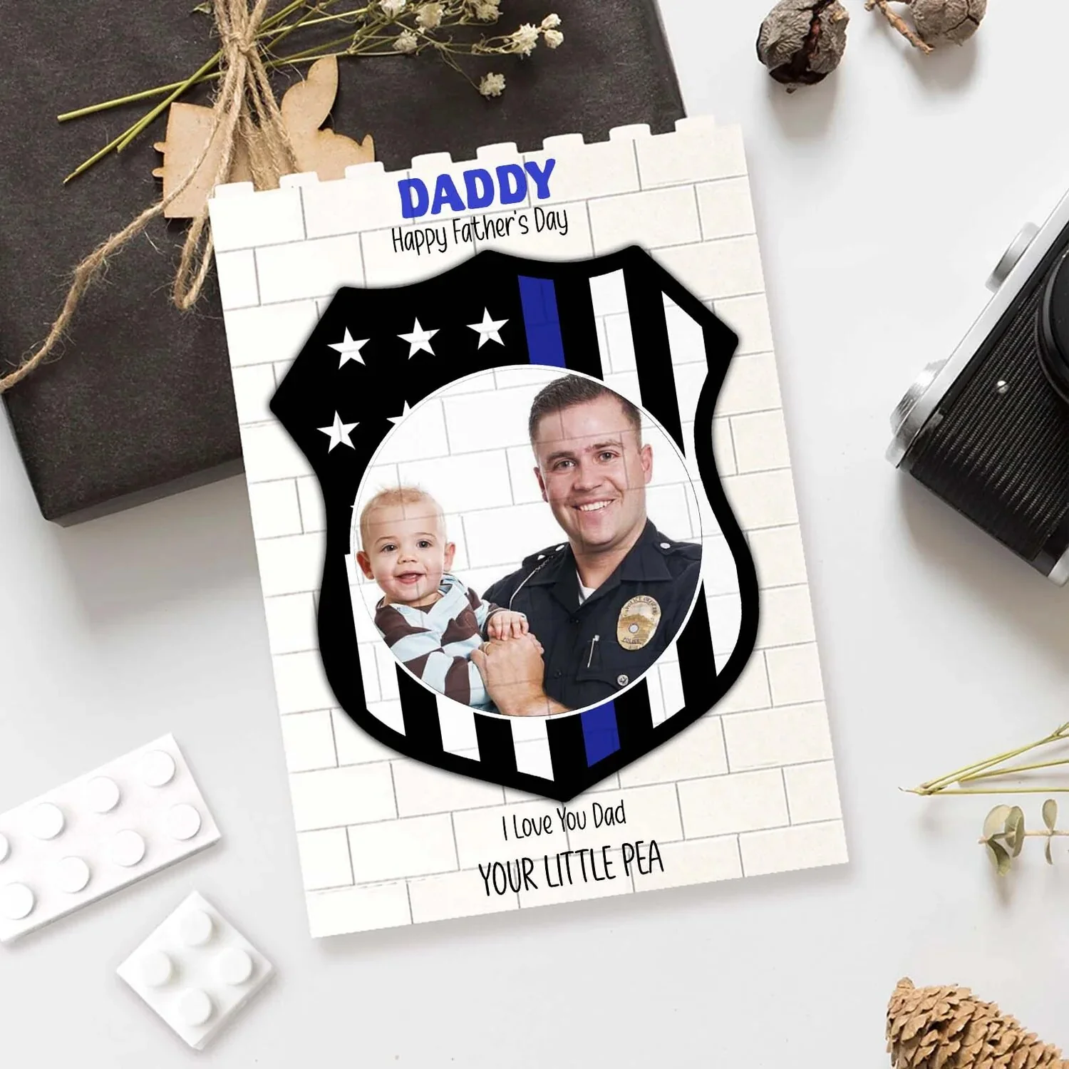 Custom Photo Brick Blocks Police Officer - Personalized Father’s Day Gift LM32 669089 - Image 4