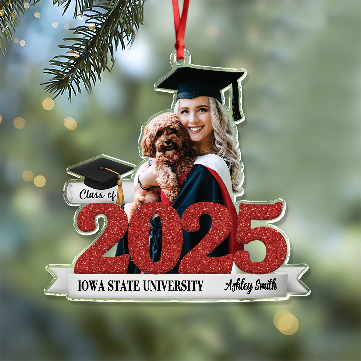 Custom Photo Class Of 2025 Graduation Senior Keepsake Acrylic Ornament LM32 897183 - Image 2
