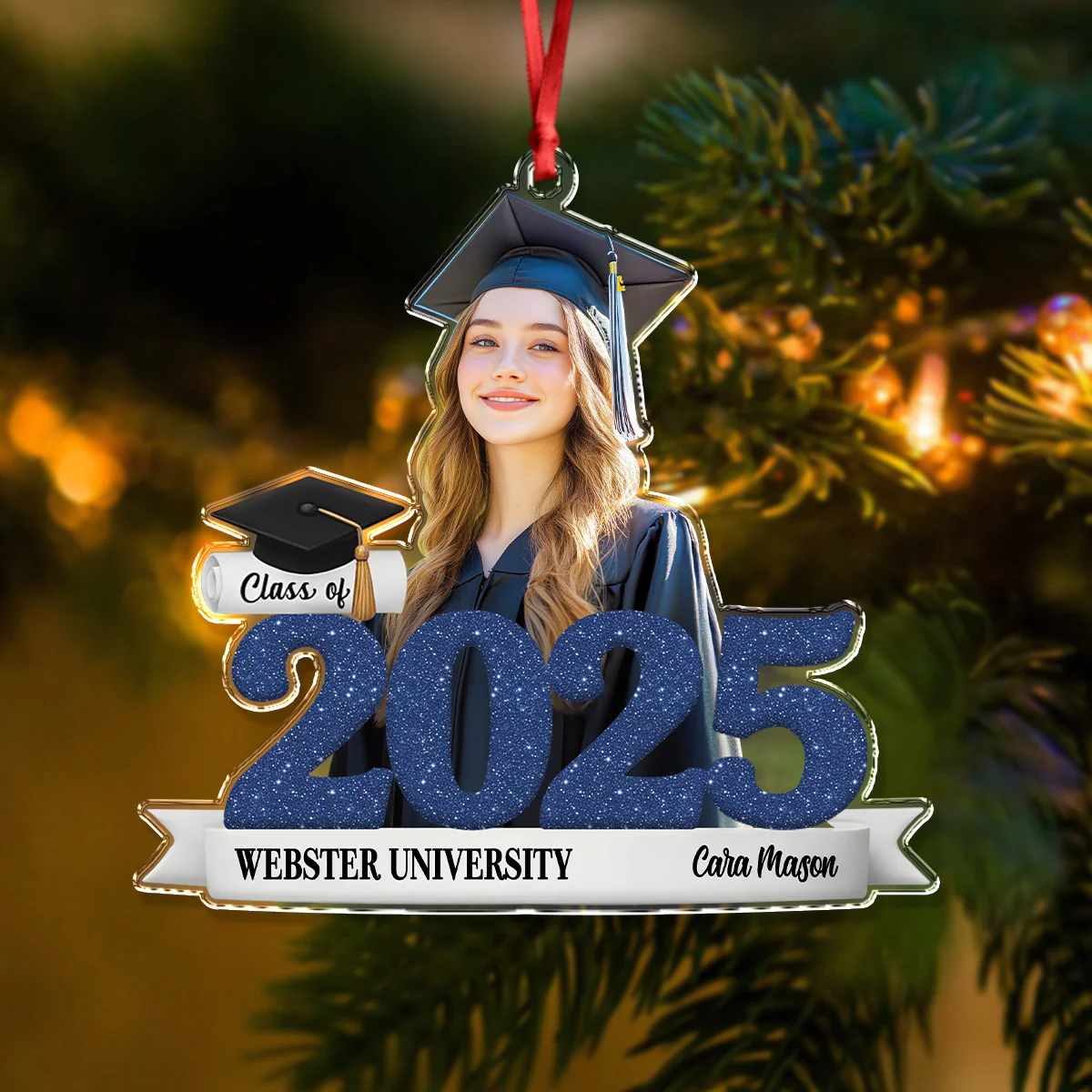 Custom Photo Class Of 2025 Graduation Senior Keepsake Acrylic Ornament LM32 897183 - Image 6