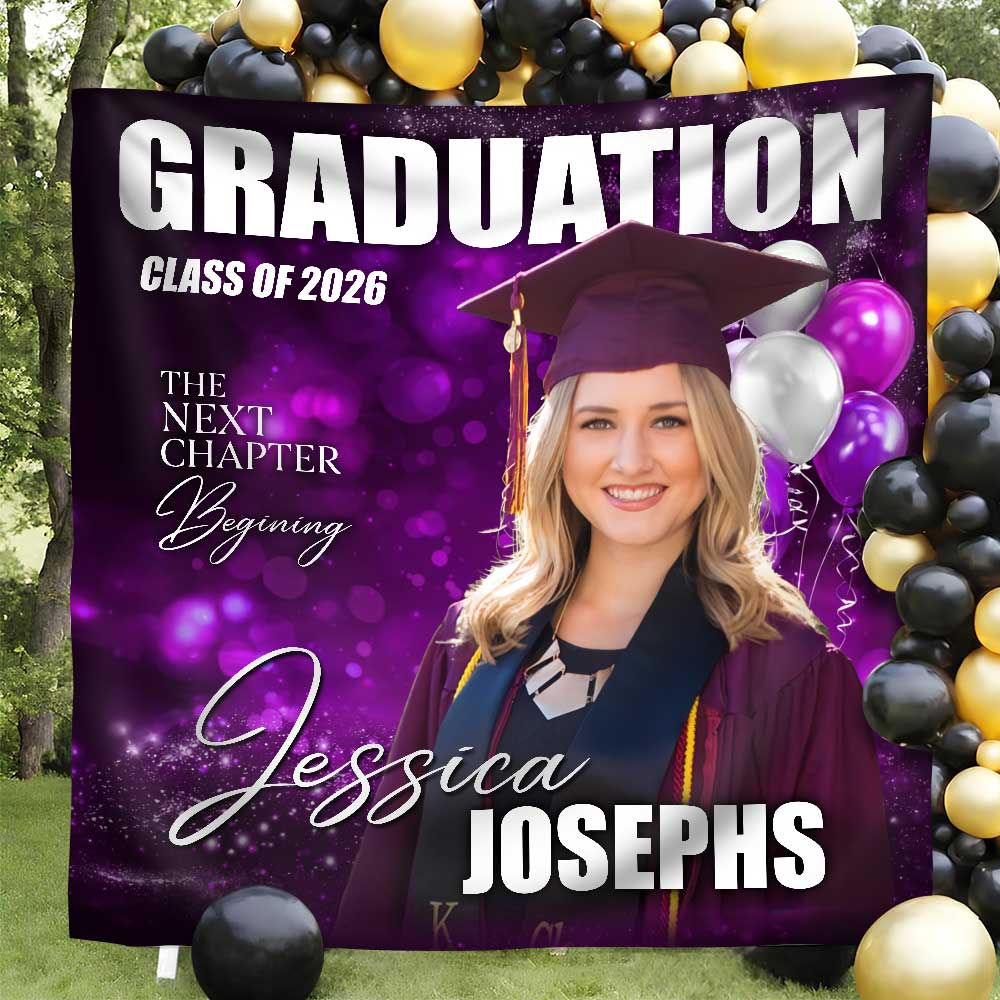 Custom Photo Class Of 2026 Balloon Graduation Party Backdrop LM32 899451 - Image 2