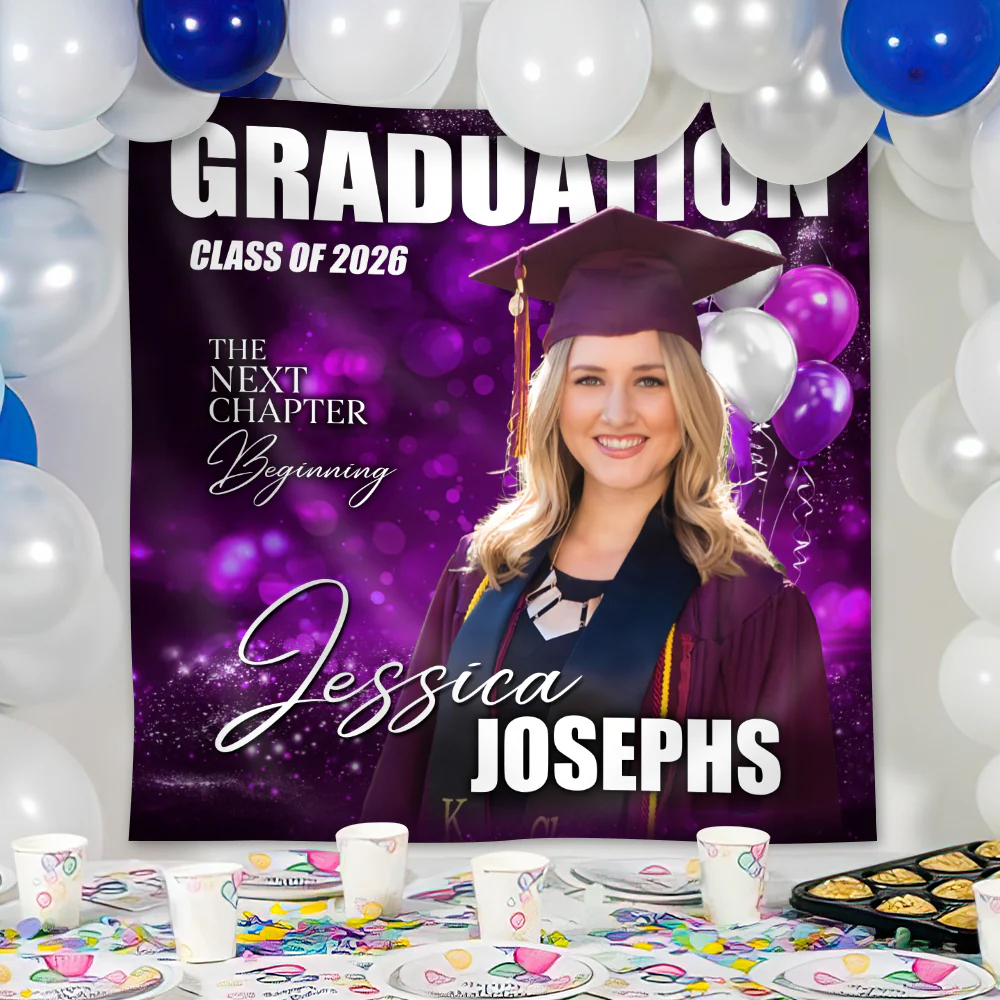 Custom Photo Class Of 2026 Balloon Graduation Party Backdrop LM32 899451 - Image 4