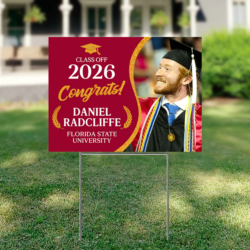 Custom Photo Congrats Class Of 2026 Glitter Graduation Yard Sign Party LM32 899439 - Image 2