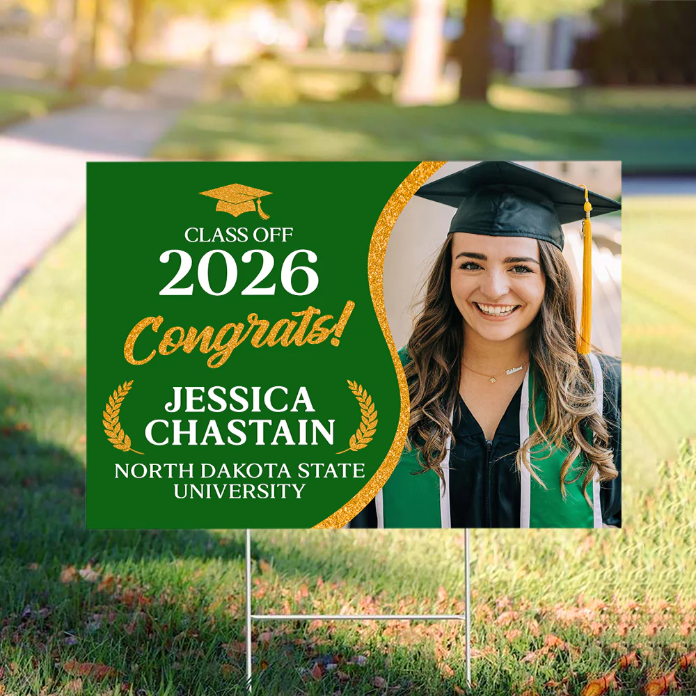 Custom Photo Congrats Class Of 2026 Glitter Graduation Yard Sign Party LM32 899439 - Image 4