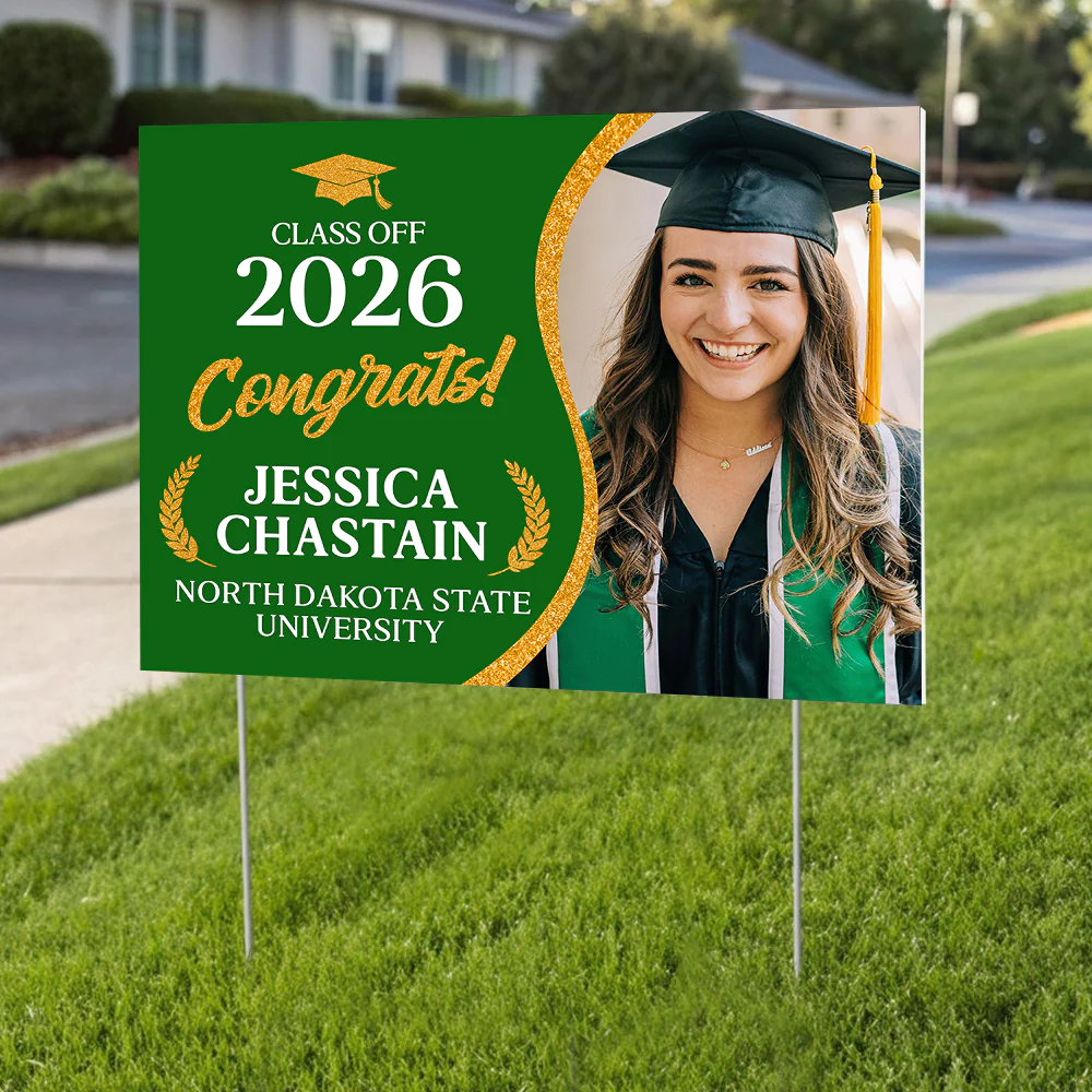Custom Photo Congrats Class Of 2026 Glitter Graduation Yard Sign Party LM32 899439 - Image 5