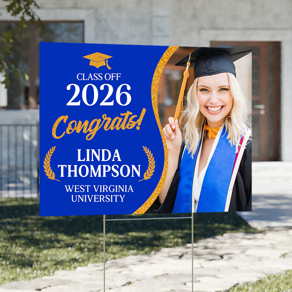 Custom Photo Congrats Class Of 2026 Glitter Graduation Yard Sign Party LM32 899439 - Image 6