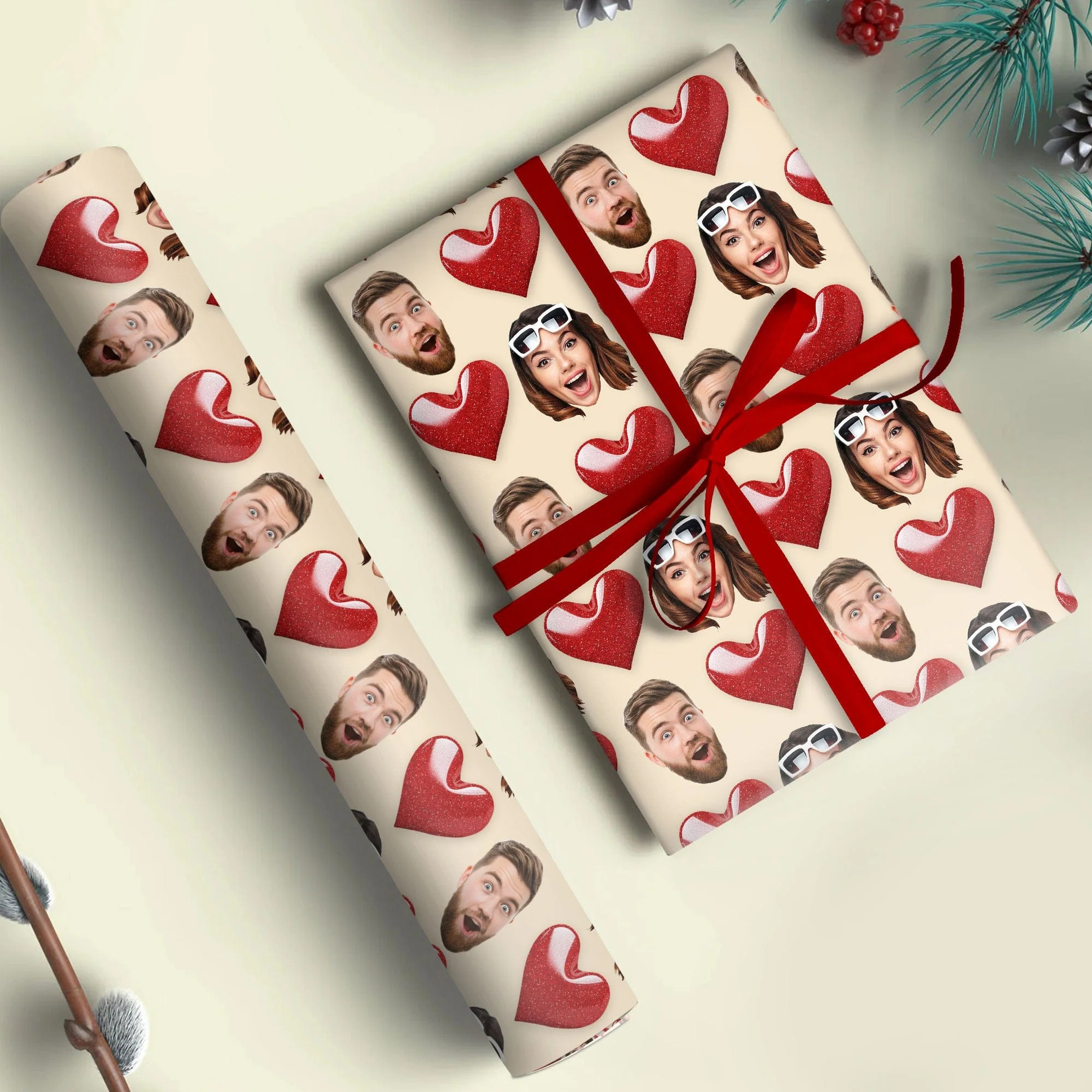 Custom Photo Couple Heart Loving Wrapping Paper LM32 891991 - Image 4