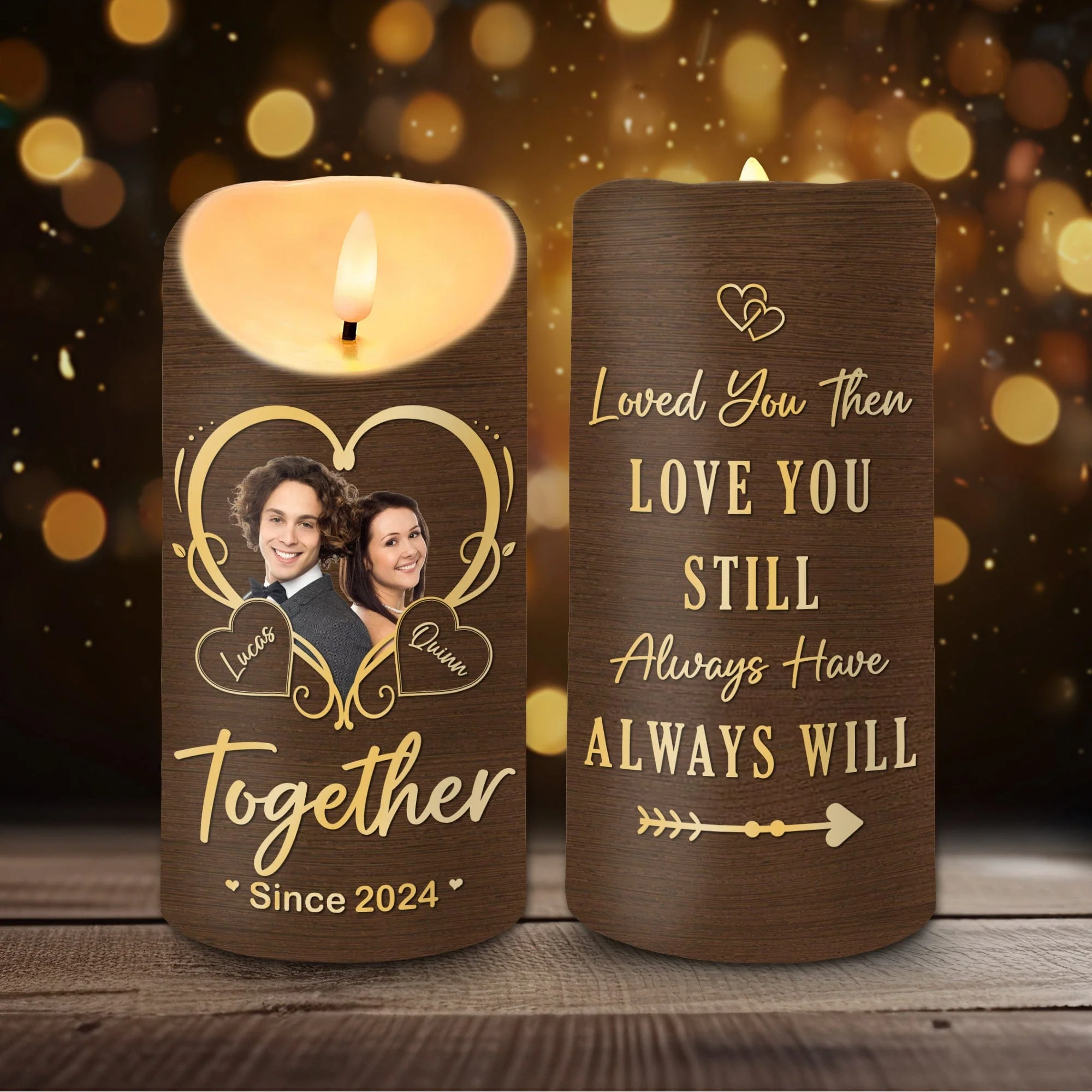 Custom Photo Couple Love Is A Journey Best Traveled Together LED Candle LM32 891985 - Image 3