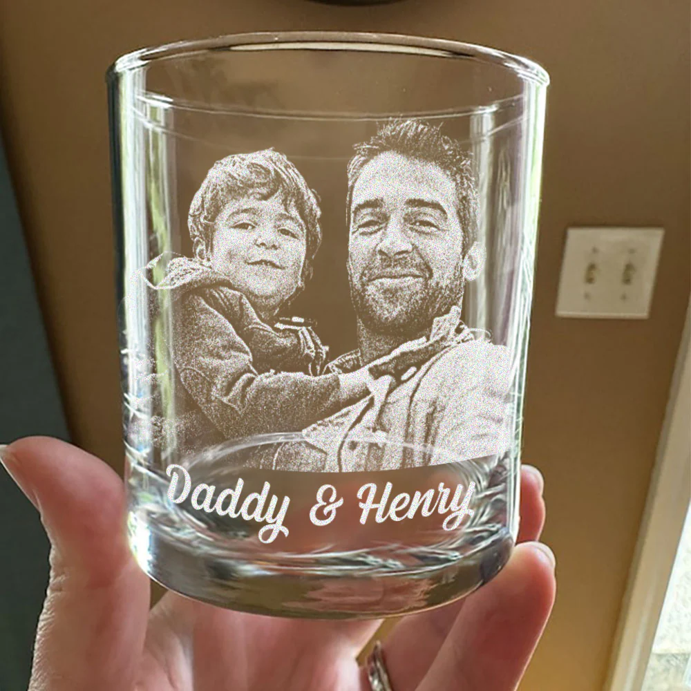 Custom Photo Daddy Having Us Is The Only Gift You Need Whiskey Glass LM32 893549 - Image 4