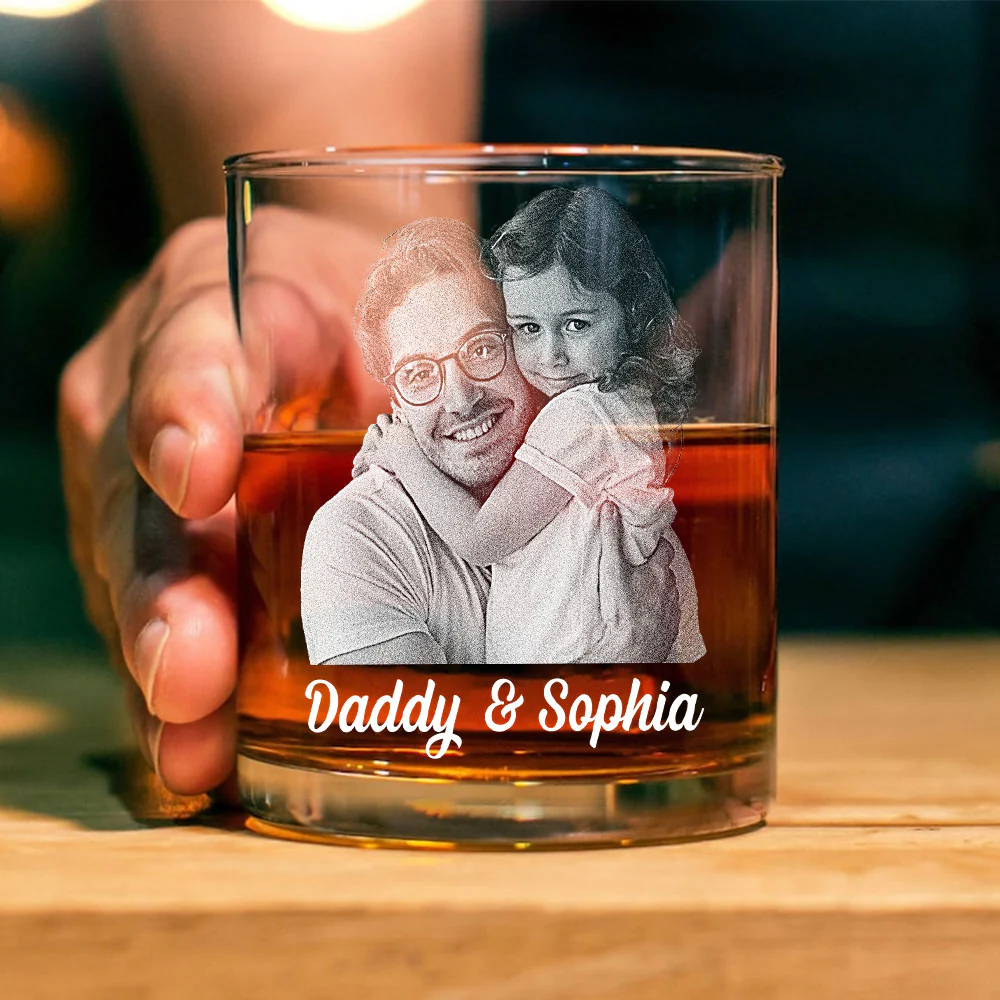 Custom Photo Daddy Having Us Is The Only Gift You Need Whiskey Glass LM32 893549 - Image 6