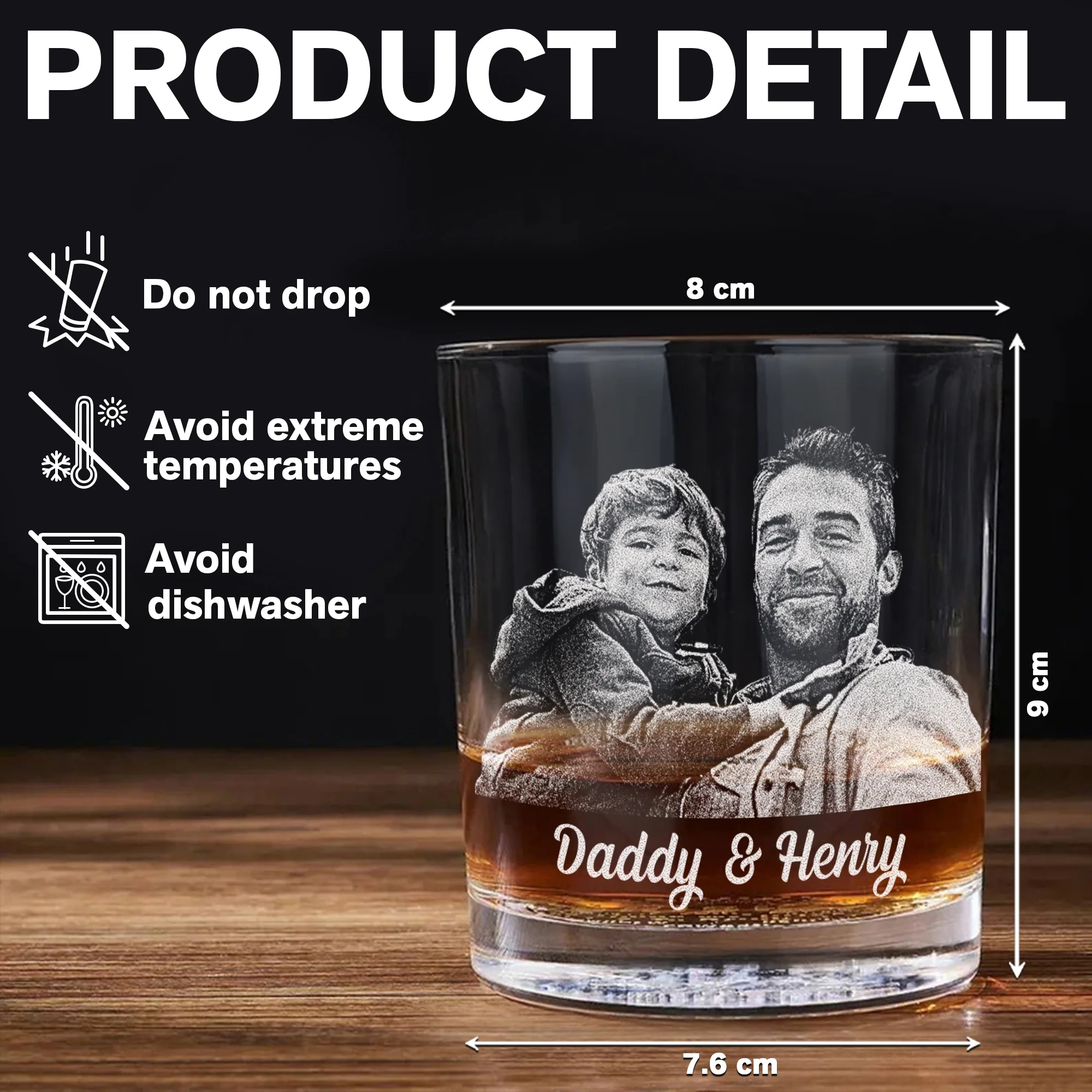 Custom Photo Daddy Having Us Is The Only Gift You Need Whiskey Glass LM32 893549 - Image 7
