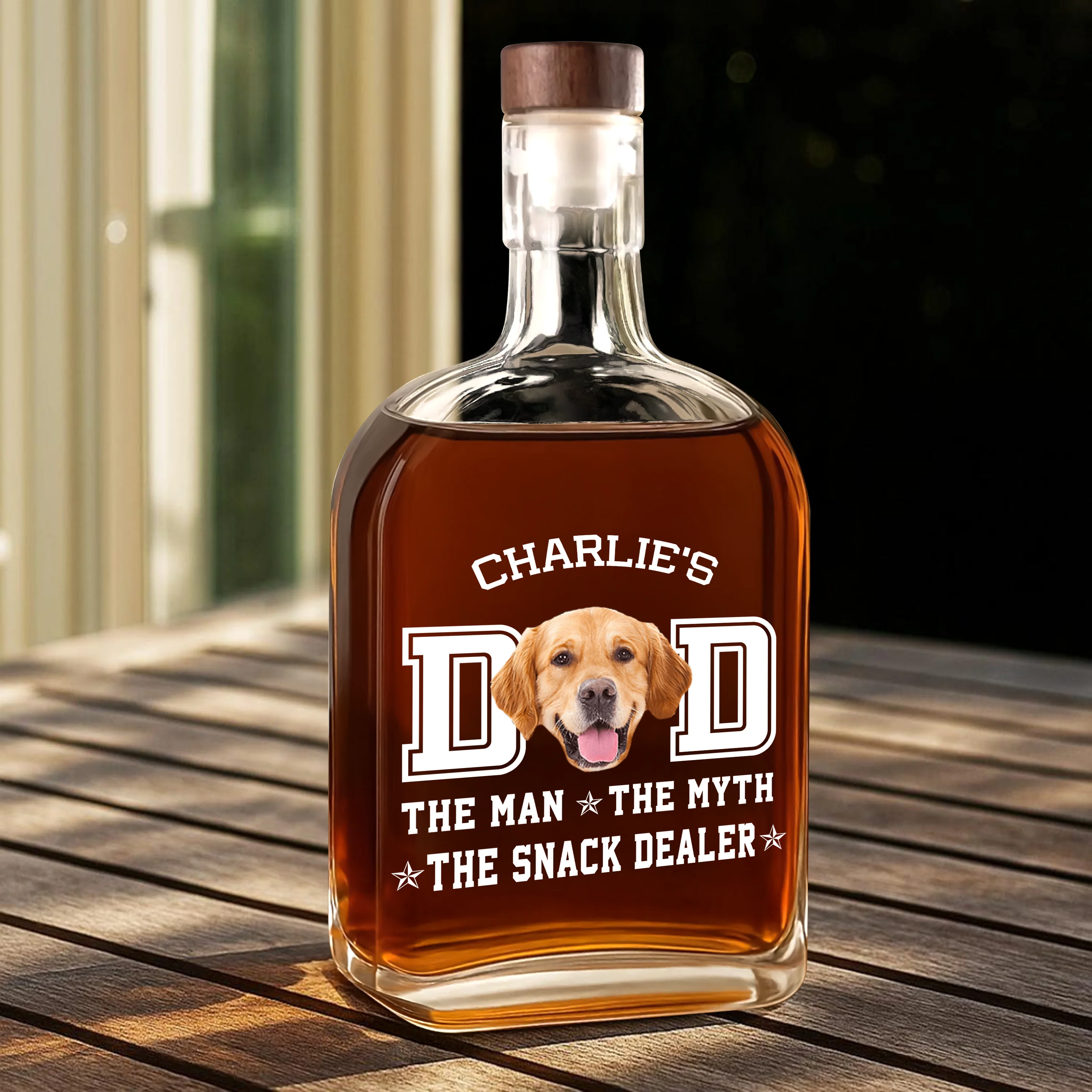 Custom Photo Dog Dad The Man The Myth The Snack Dealer Whiskey Bottle LM32 893597 - Image 6