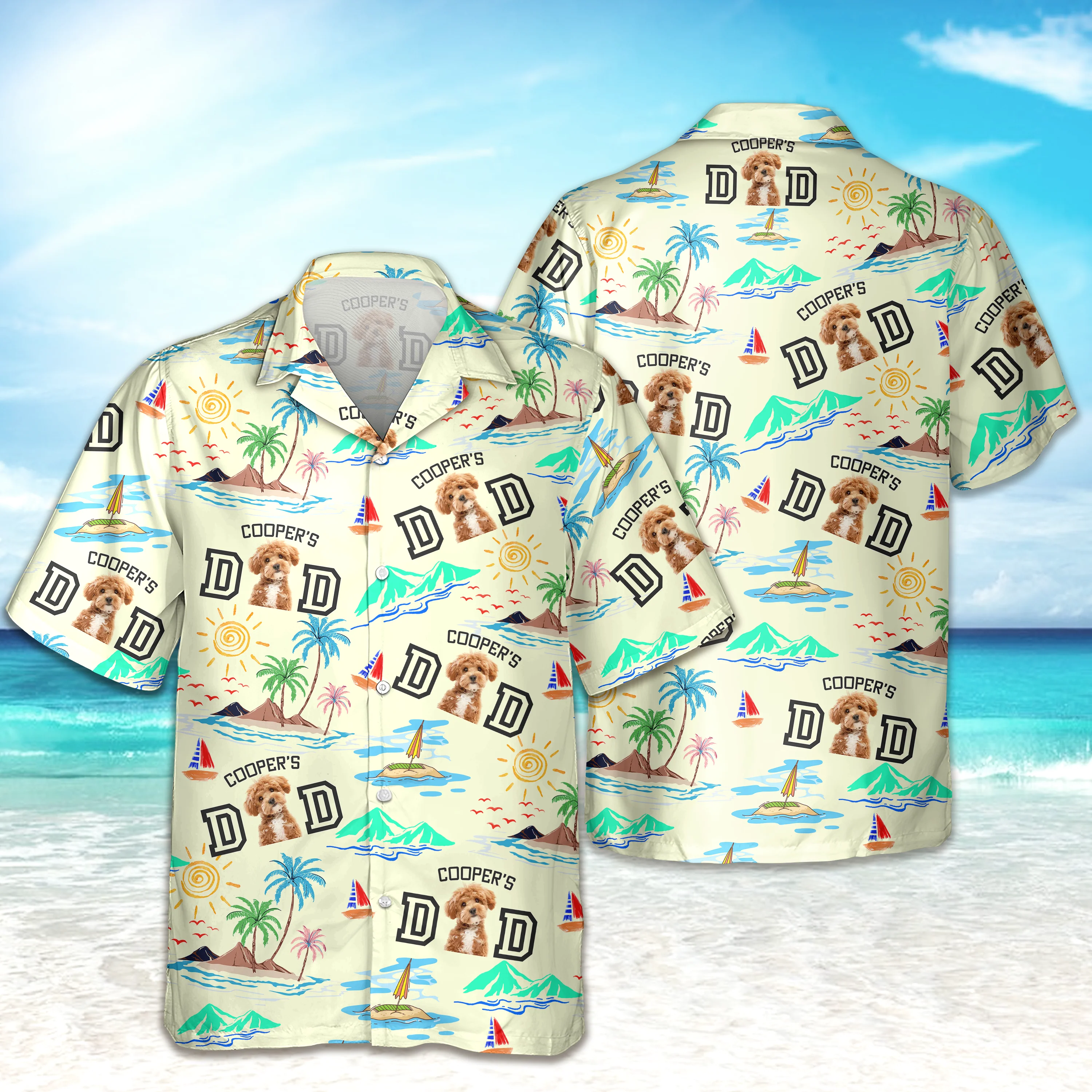 Custom Photo Dog Dad Stance Beach Hawaii Shirt LM32 893707 - Image 5