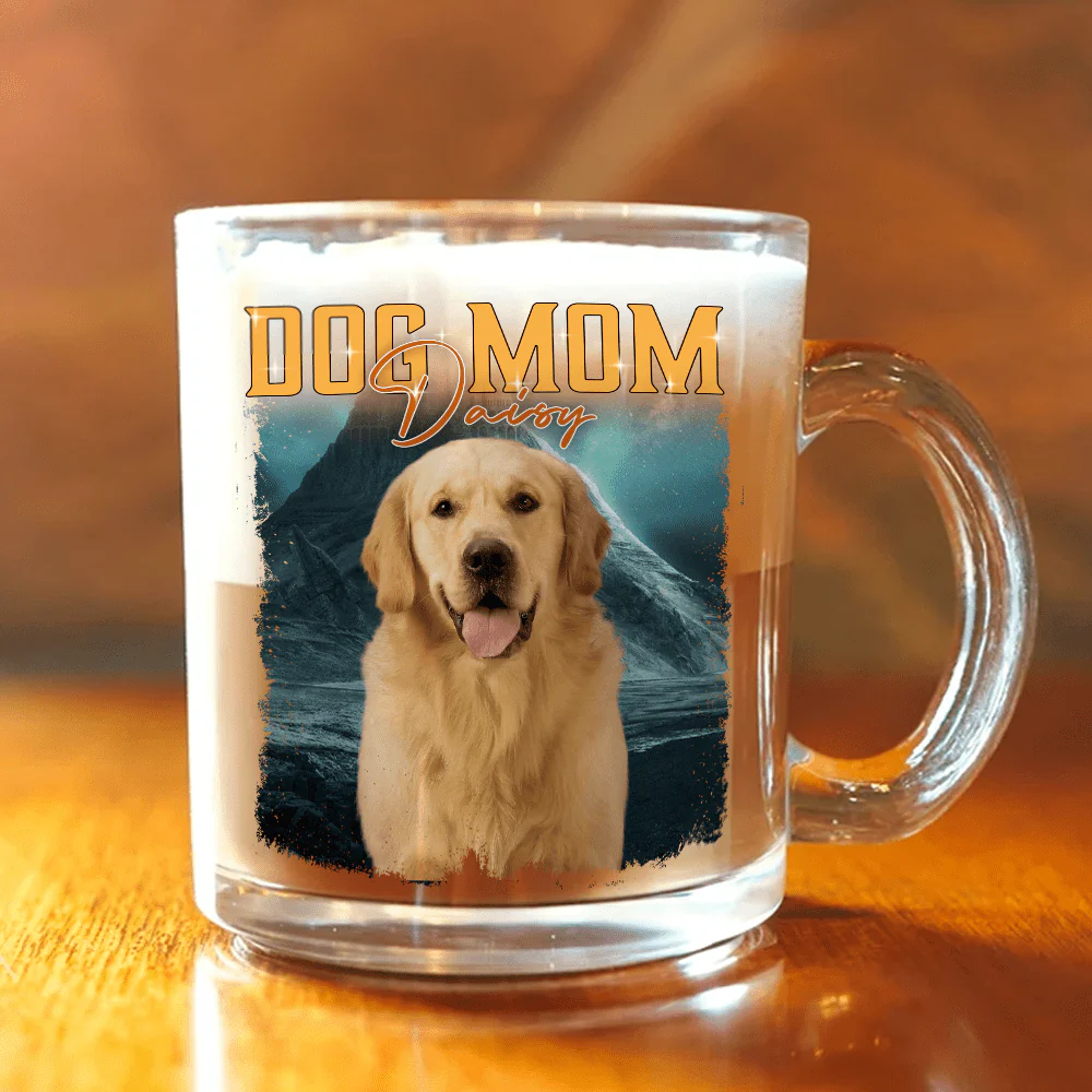 Custom Photo Dog Portrait Retro Style Pet Glass Mug For Dog Lovers TH10 891785 - Image 2