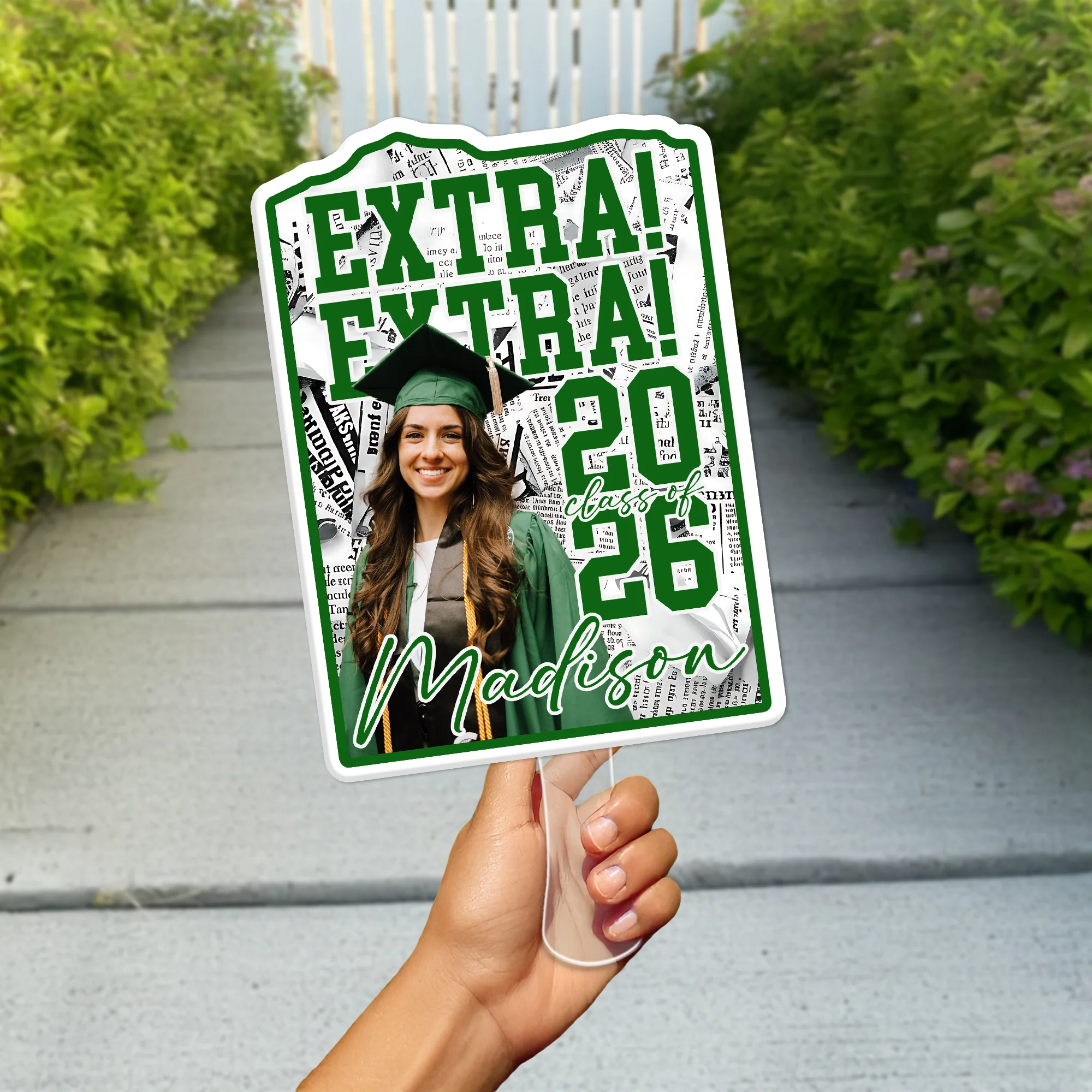 Custom Photo Extra Extra Graduation Class Of 2026 Keepsake Face Fan Gift LM32 897681 - Image 3