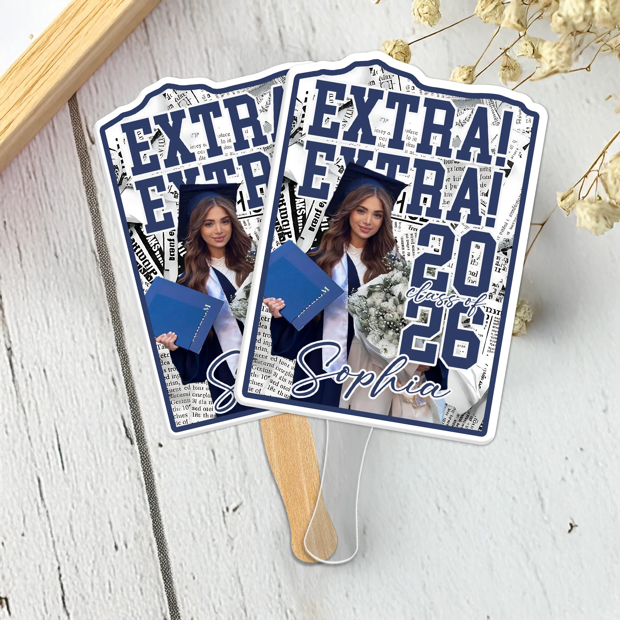 Custom Photo Extra Extra Graduation Class Of 2026 Keepsake Face Fan Gift LM32 897681 - Image 4