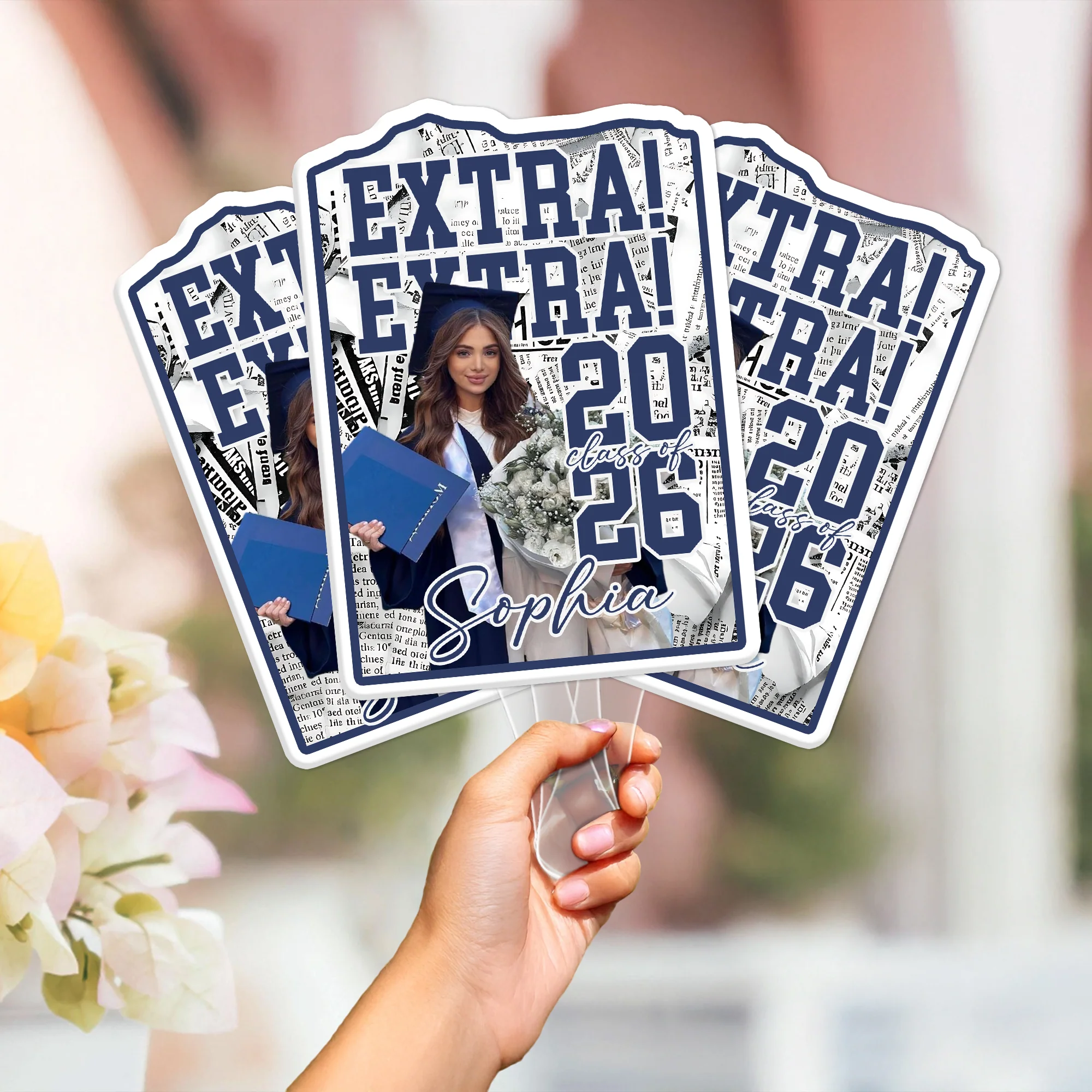 Custom Photo Extra Extra Graduation Class Of 2026 Keepsake Face Fan Gift LM32 897681 - Image 7