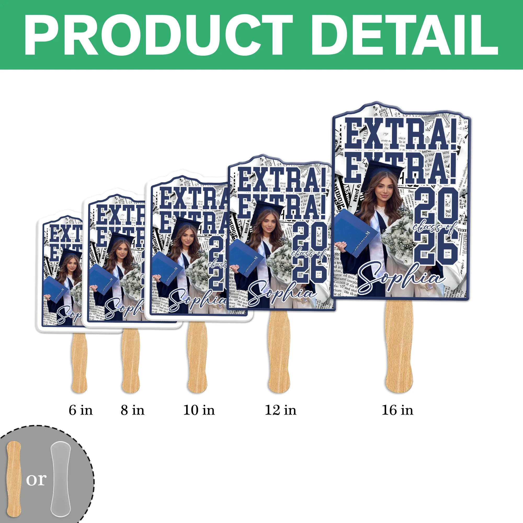 Custom Photo Extra Extra Graduation Class Of 2026 Keepsake Face Fan Gift LM32 897681 - Image 8
