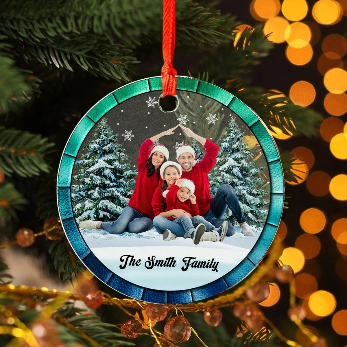 Custom Photo Family Home Is Where Your People Are Acrylic Ornament HA75 891857 - Image 2