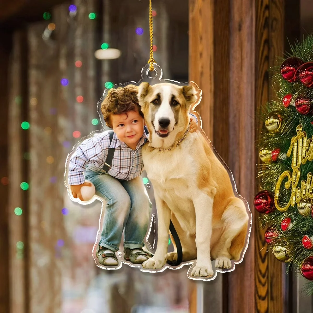 Custom Photo Family With Dogs, Cats Pet Acrylic Ornament HA75 891867 - Image 2