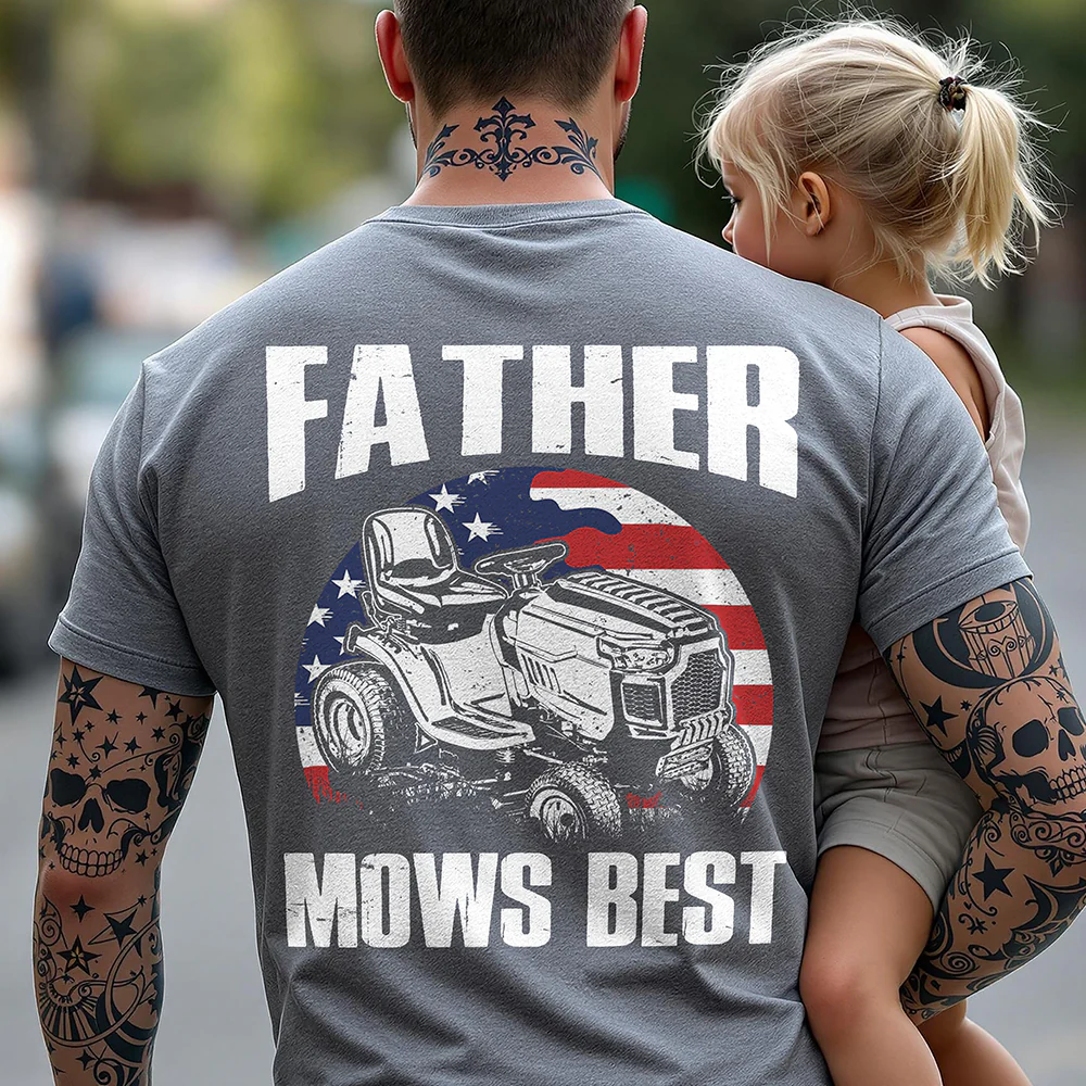 Custom Photo Father Mows Best Retro Backside Shirt LM32 893635 - Image 5