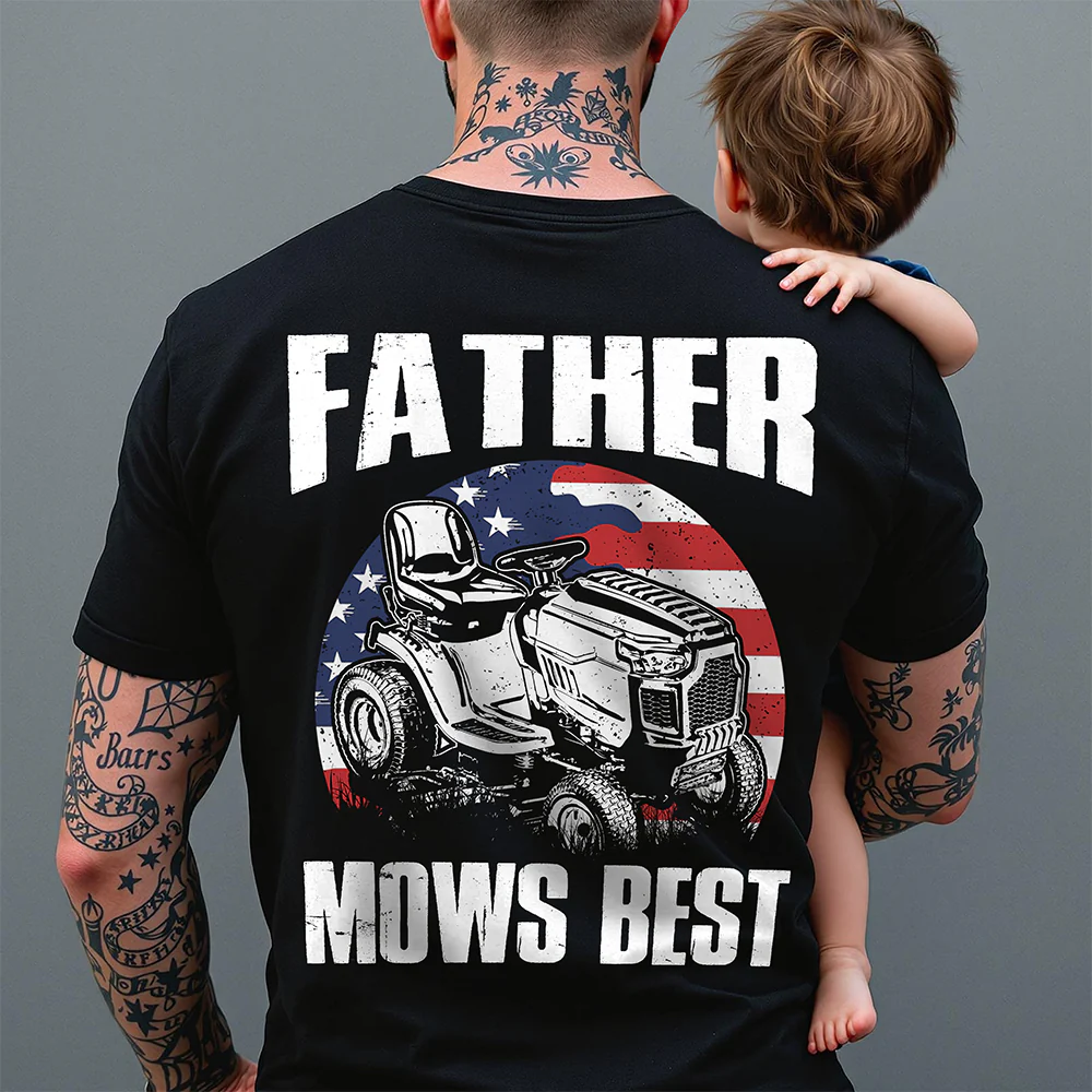 Custom Photo Father Mows Best Retro Backside Shirt LM32 893635 - Image 6