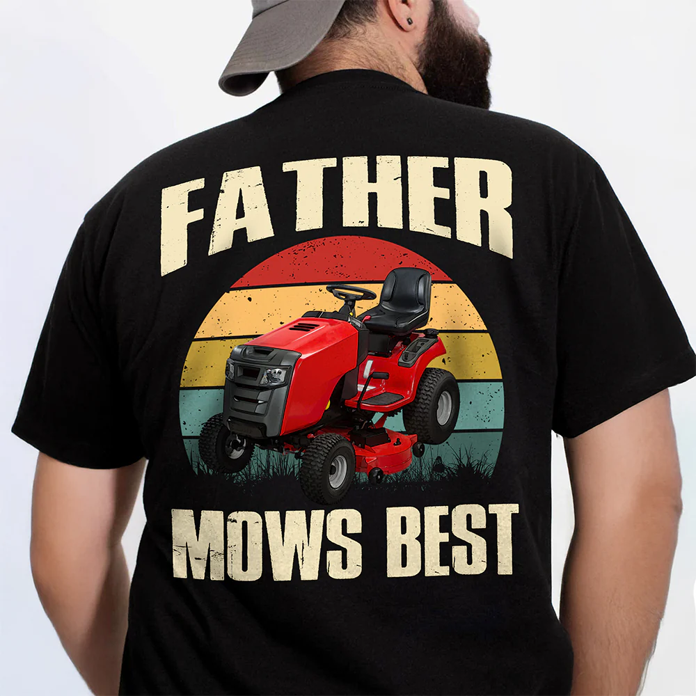 Custom Photo Father Mows Best Retro Backside Shirt LM32 893635 - Image 8