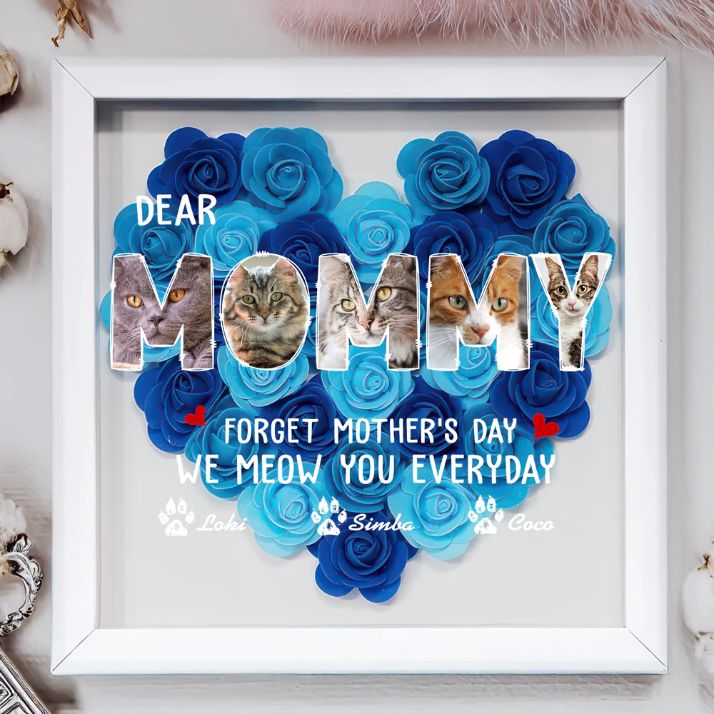Custom Photo Forget Happy Mother's Day, I Woof You Every Day Flower Shadow Box LM32 893273 - Image 2