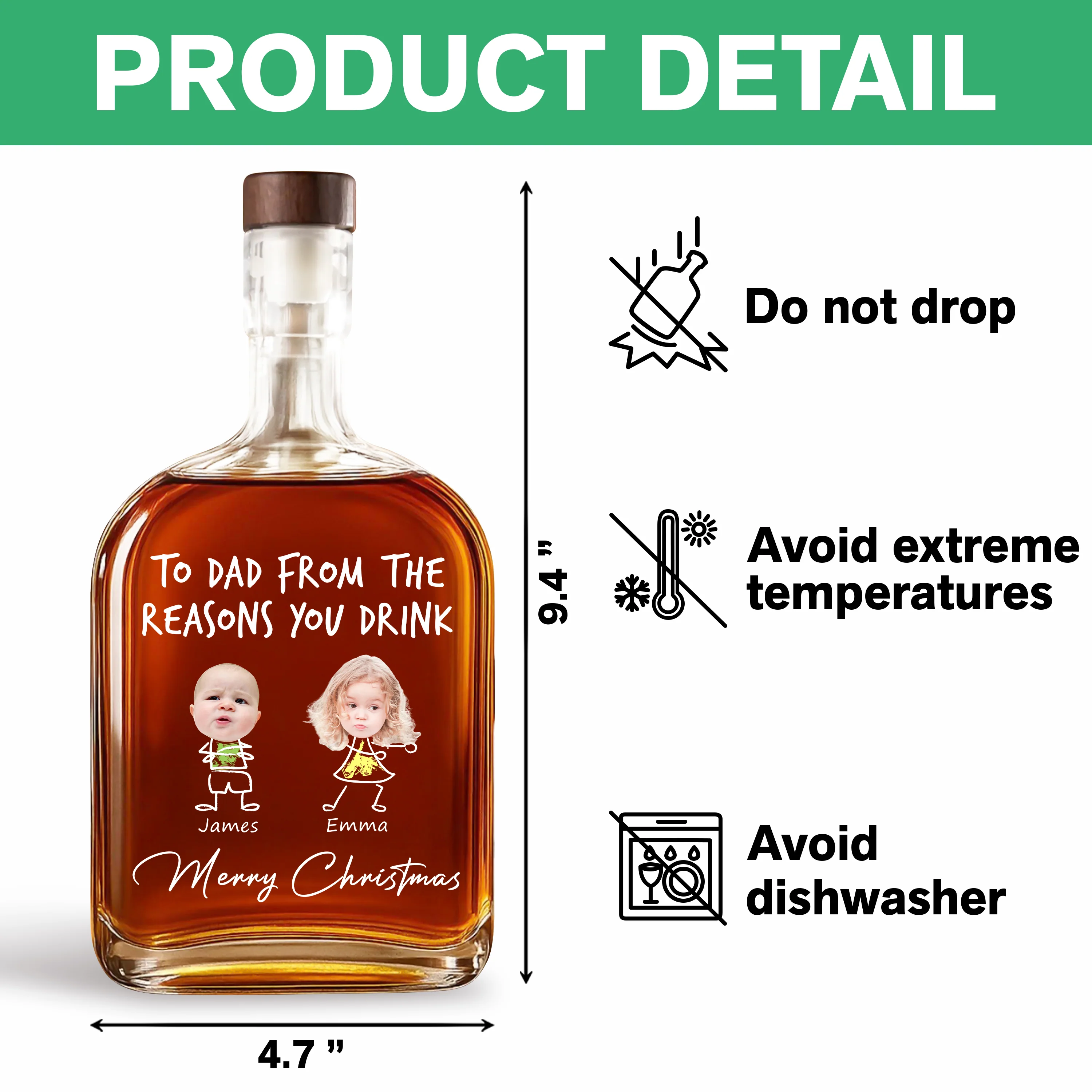 Custom Photo From The Reasons You Drink Christmas Whiskey Bottle LM32 893857 - Image 7