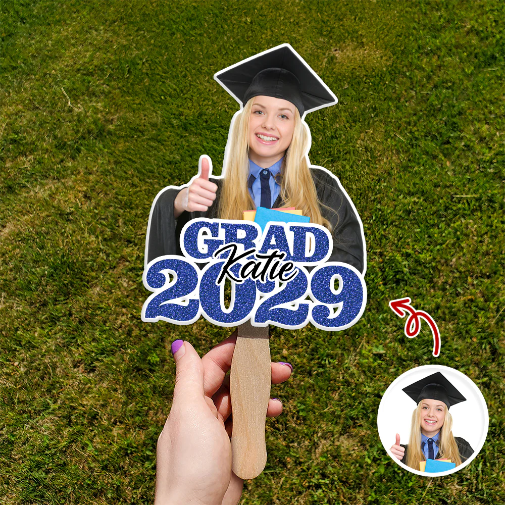Custom Photo Glitter Graduation Class Of 2026 Face Fan - Graduation Gift LM32 899139 - Image 10