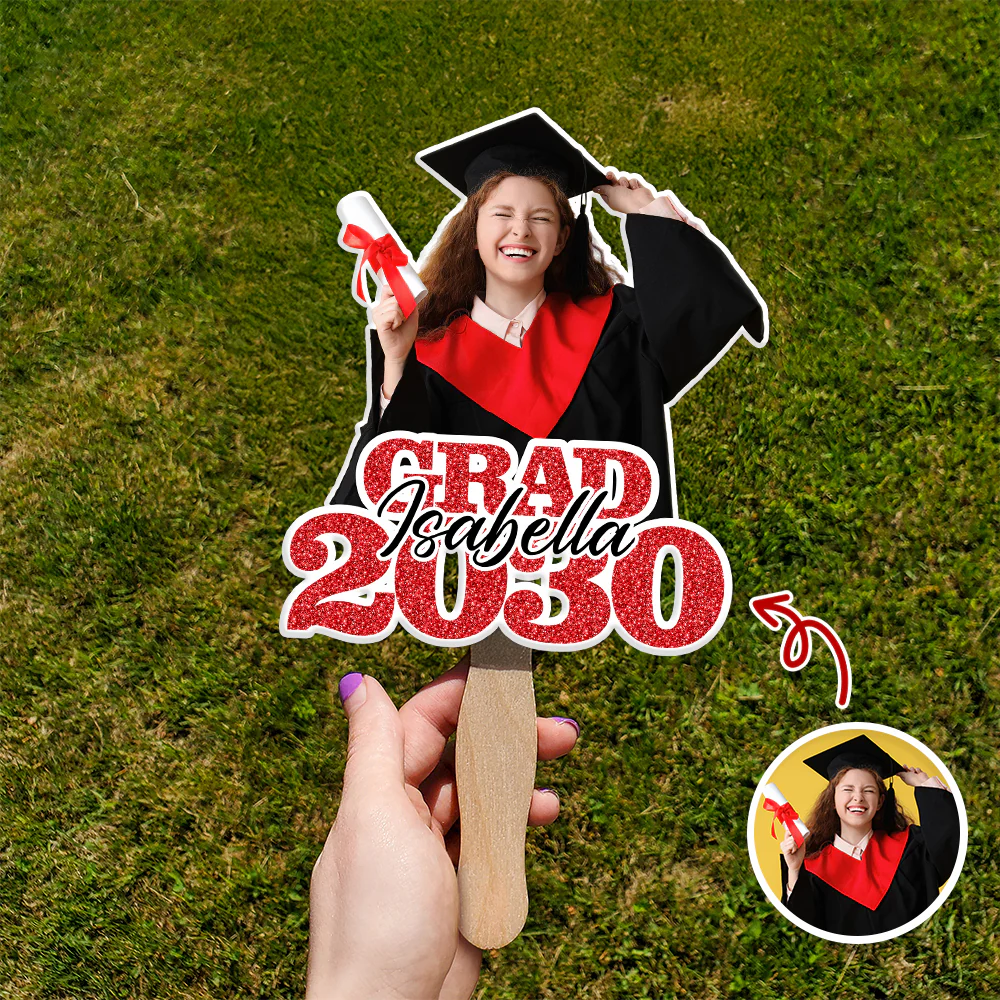 Custom Photo Glitter Graduation Class Of 2026 Face Fan - Graduation Gift LM32 899139 - Image 11