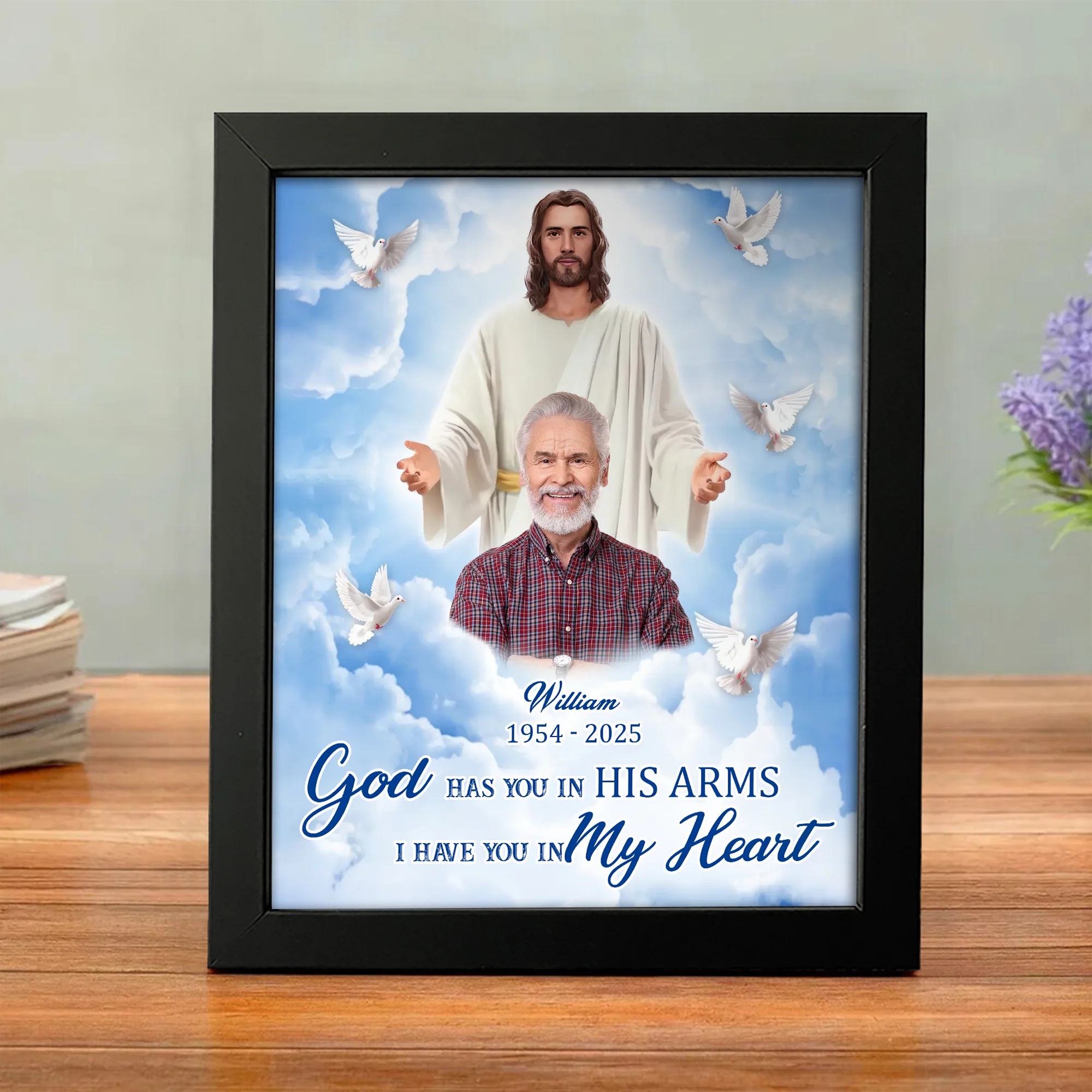 Custom Photo God Took You Home To Be With Him Memorial Picture Frame LM32 893193 - Image 6