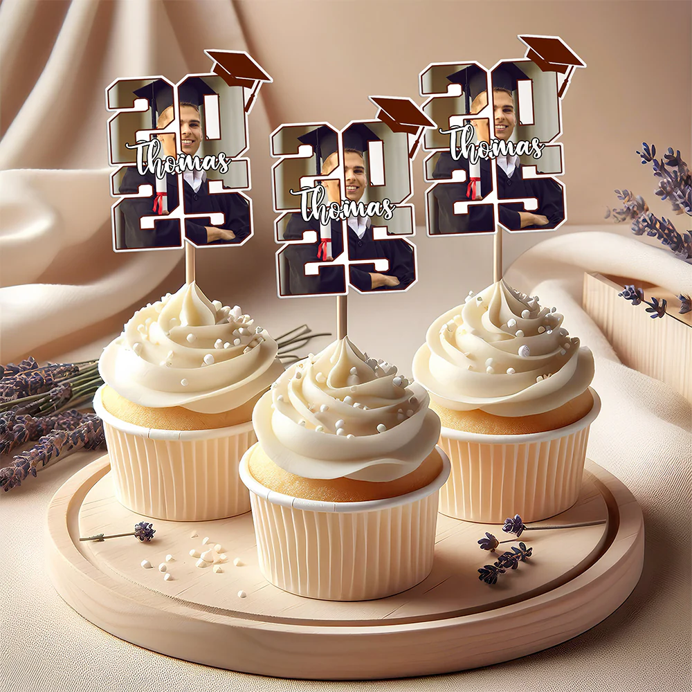Custom Photo Graduation Ceremony Decoration Cupcake Toppers LM32 893243 - Image 4