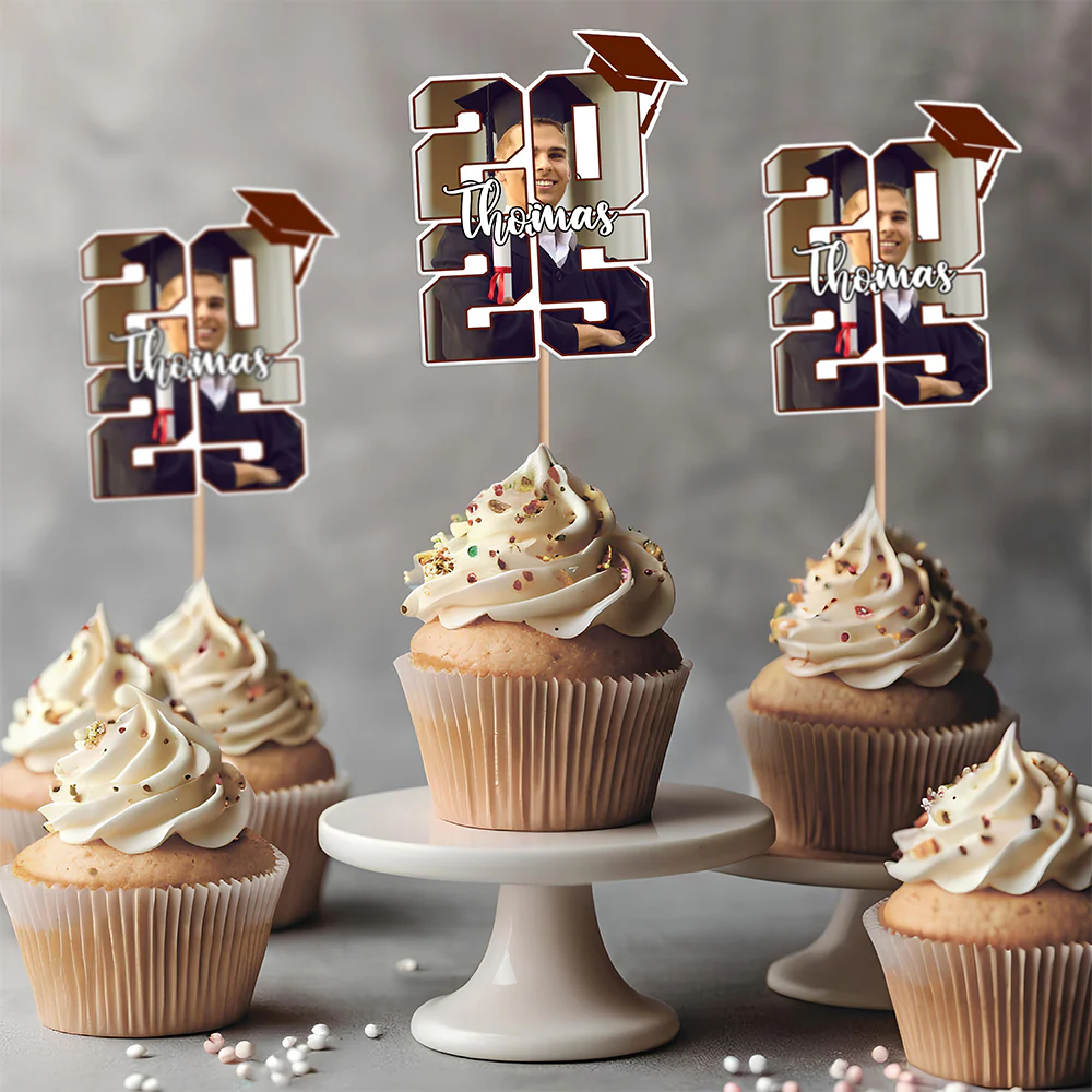 Custom Photo Graduation Ceremony Decoration Cupcake Toppers LM32 893243 - Image 5