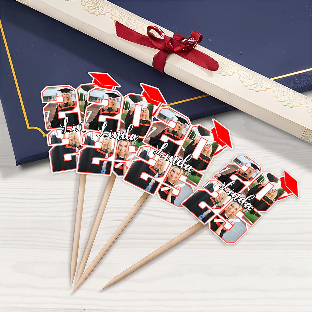 Custom Photo Graduation Ceremony Decoration Cupcake Toppers LM32 893243 - Image 6
