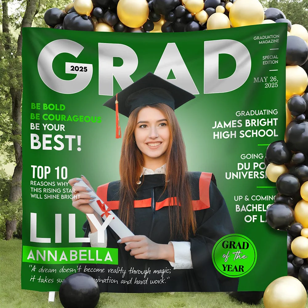 Custom Photo Graduation Grad Of The Year 2025 Backdrop For Party Decorations LM32 893111 - Image 2