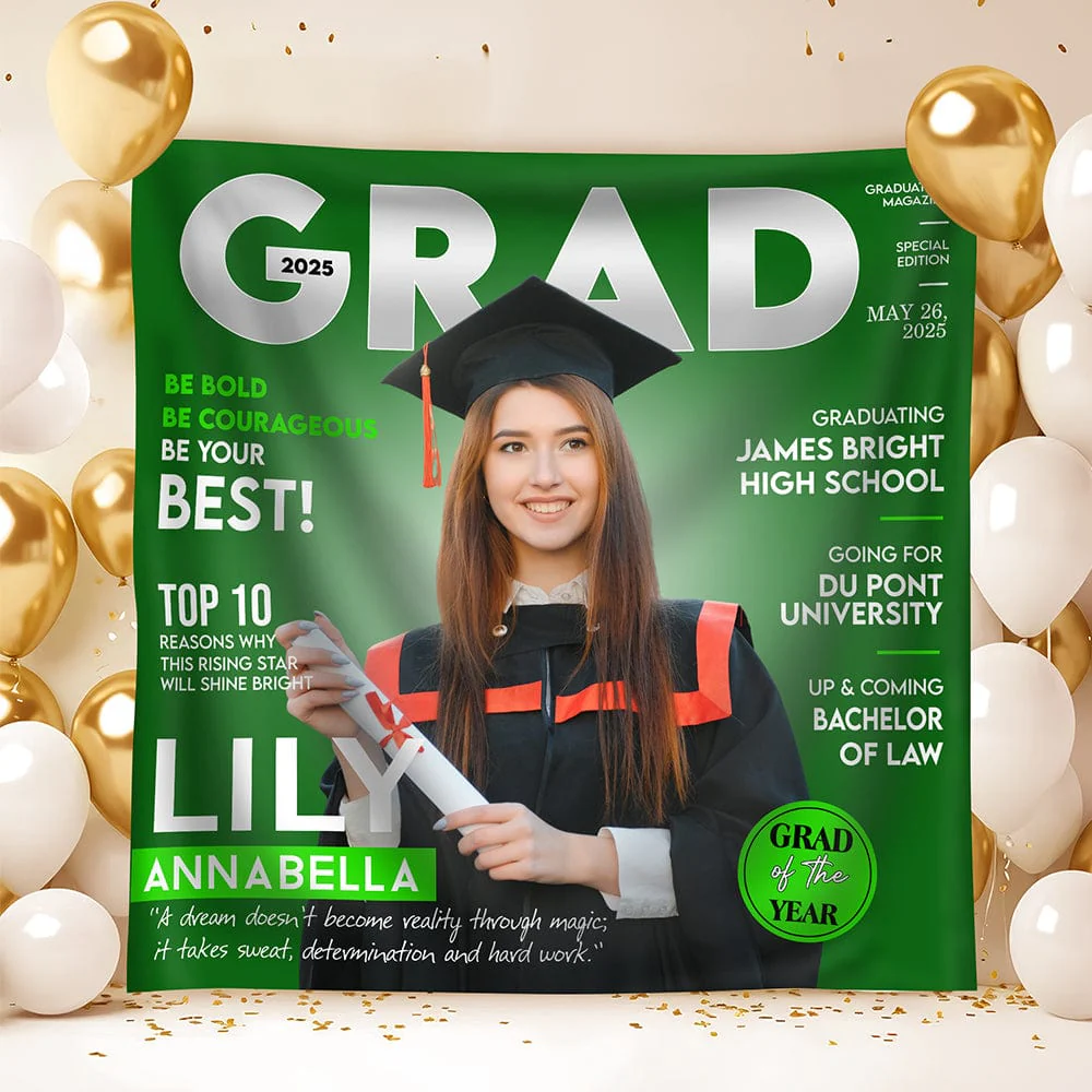 Custom Photo Graduation Grad Of The Year 2025 Backdrop For Party Decorations LM32 893111 - Image 5