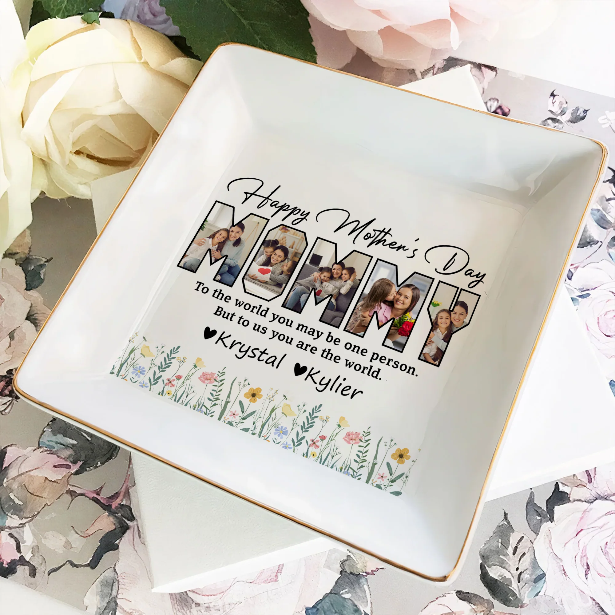 Custom Photo Happy Mother's Day To My World Jewelry Dish LM32 893147 - Image 6