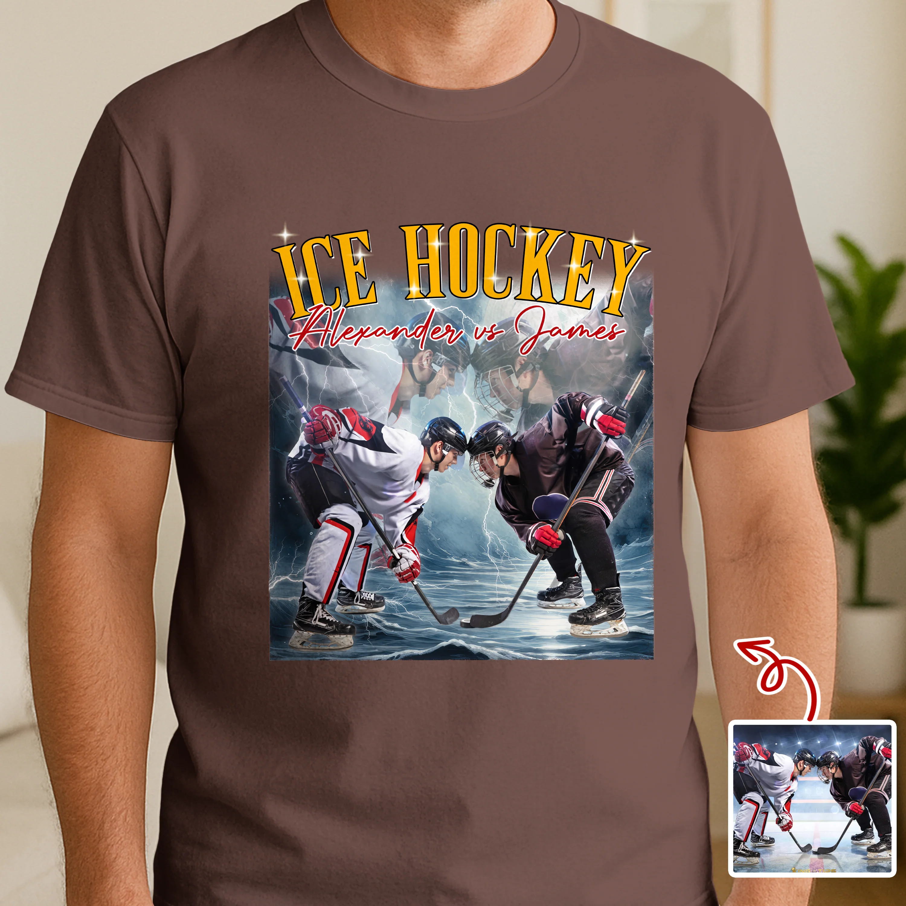 Custom Photo Ice Hockey Retro Vintage Portrait Comfort Shirt LM32 895651 - Image 4
