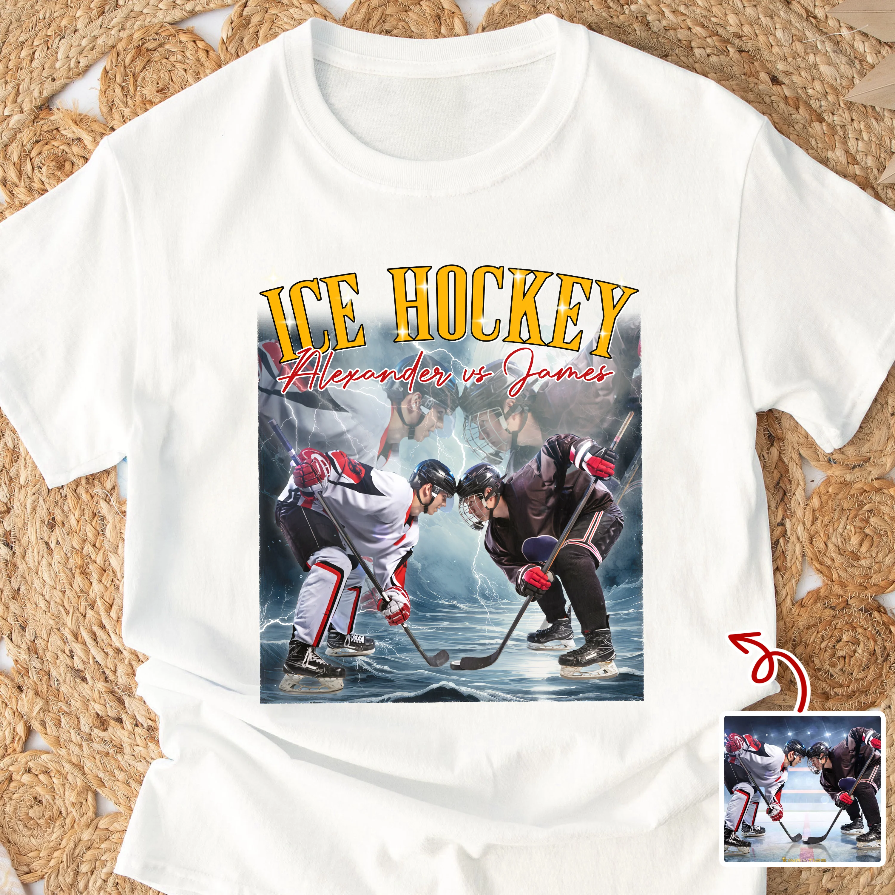Custom Photo Ice Hockey Retro Vintage Portrait Comfort Shirt LM32 895651 - Image 6