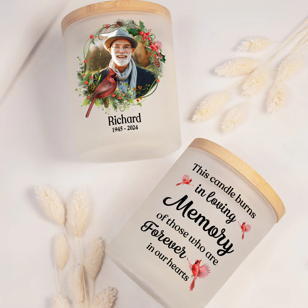 Custom Photo In Loving Memory Of Precious Moments Memorial Glass Jar With LED Candle LM32 893493 - Image 6