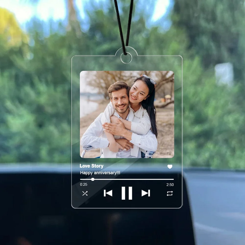 Custom Photo Love Song Car Hanging Ornament Gift For Couple Anniversary LM32 891999 - Image 3
