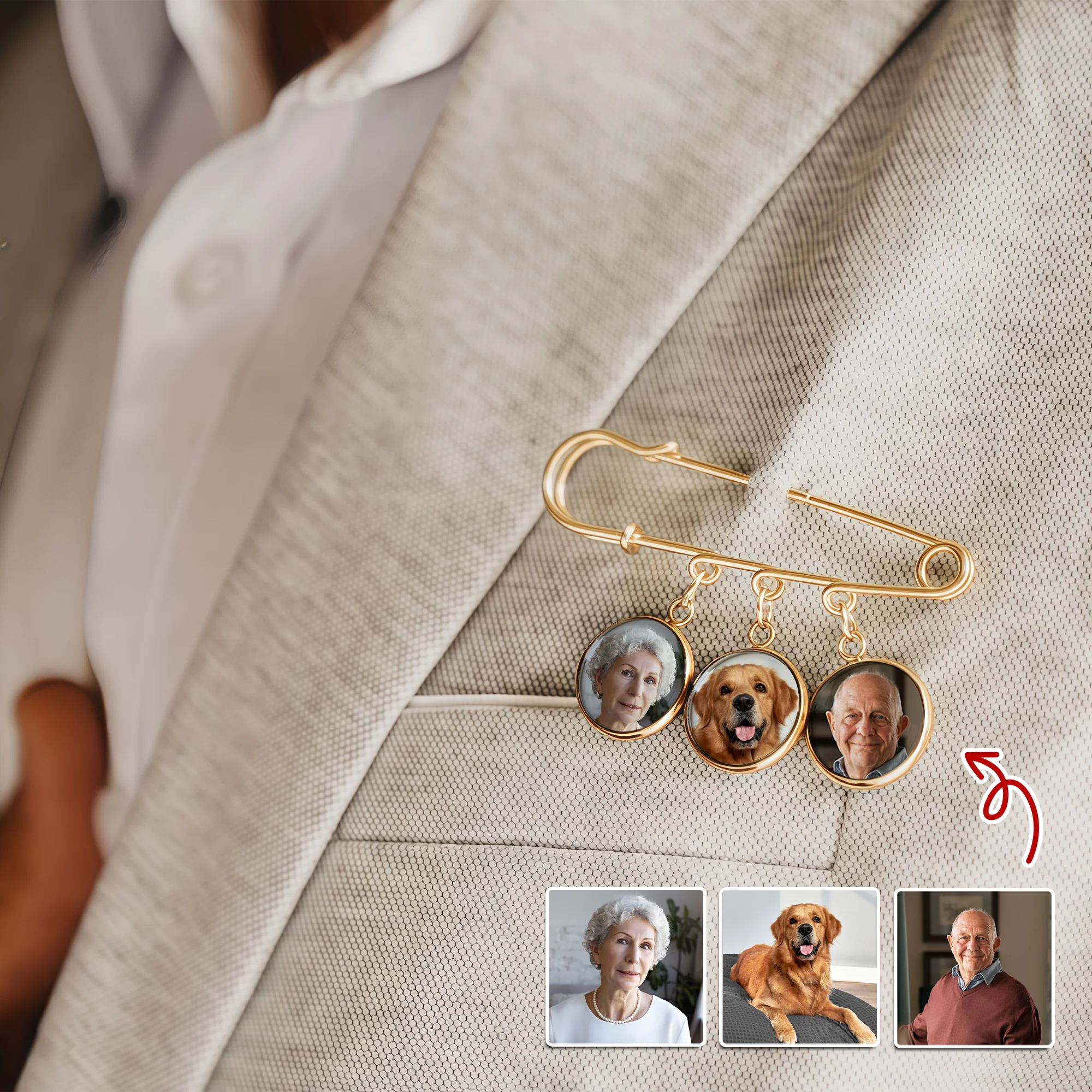 Custom Photo Memorial Boutonniere Lapel Pin Sympathy Keepsake Gift LM32 895539 - Image 3