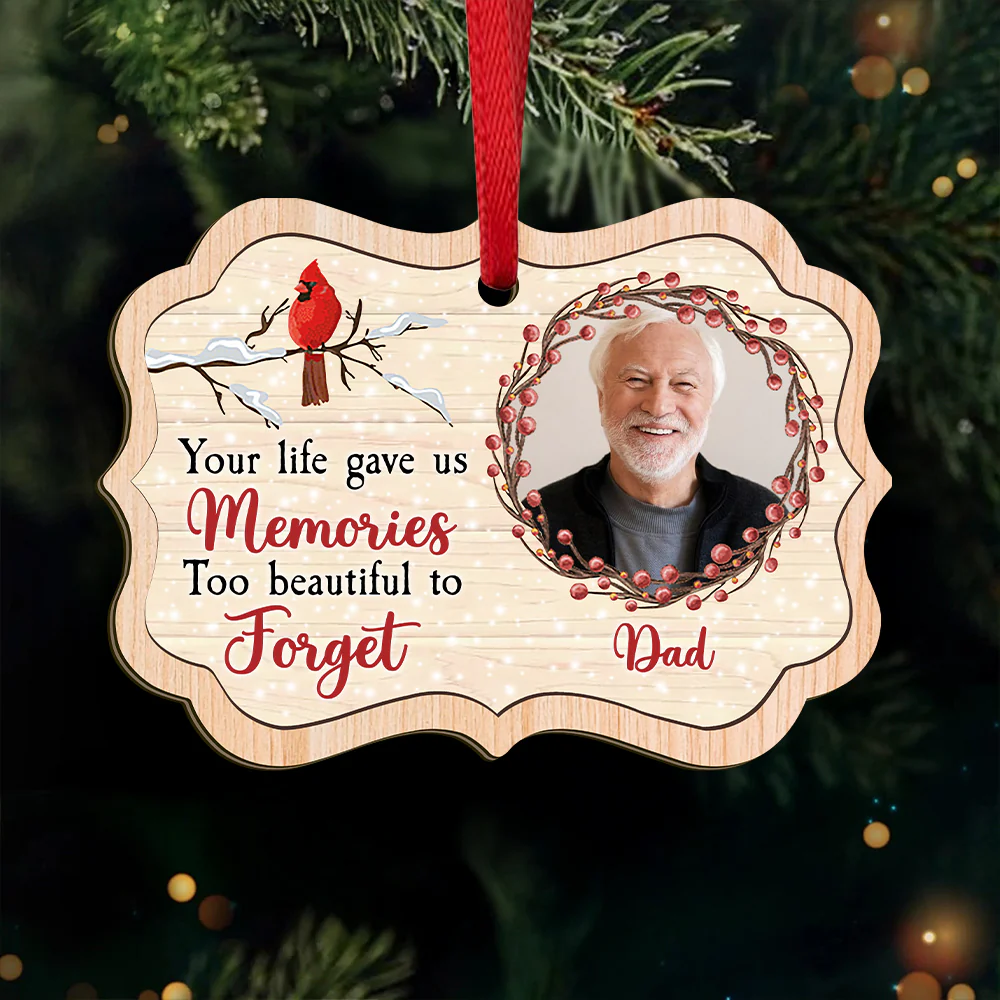 Custom Photo Memories Too Beautiful To Forget Wood Ornament LM32 895557 - Image 2