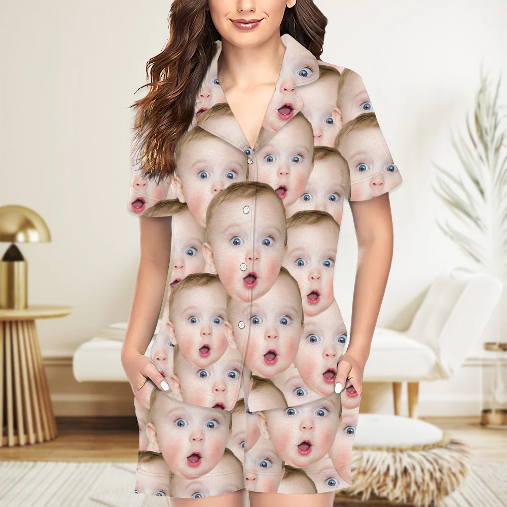 Custom Cute Photo Portrait Family Short Pajamas LM32 893721 - Image 5