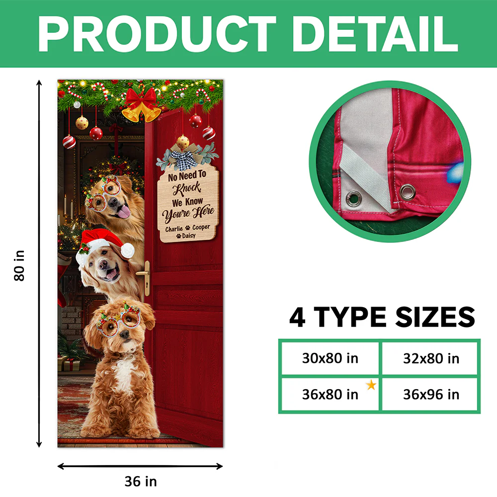 Custom Photo Santa Dog No Need To Knock Christmas Decoration Door Cover LM32 895673 - Image 7
