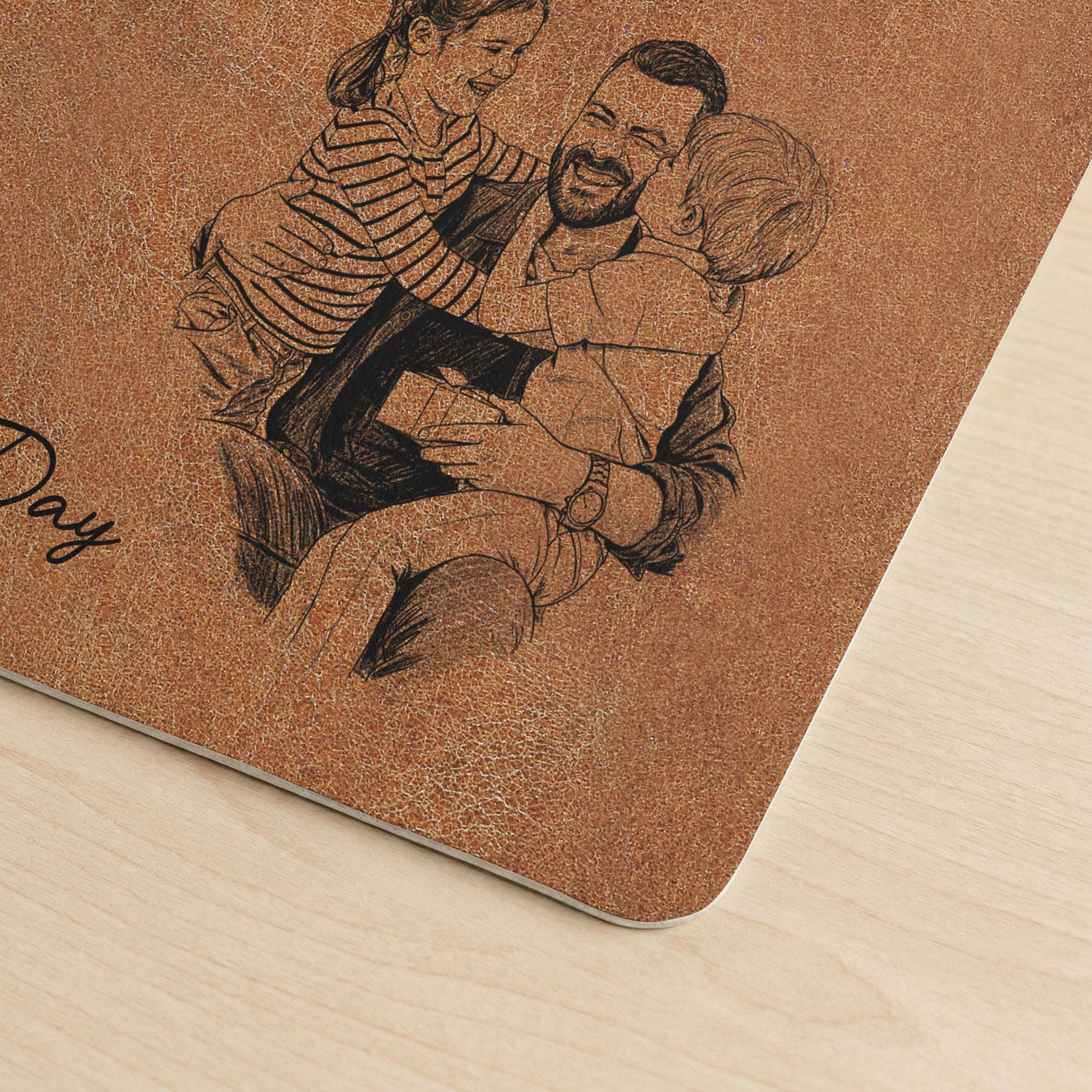 Custom Photo Sketch Line Art Dad We Love You Desk Mat - Father's Day Gift For Husband, Daddy LM32 669005 - Image 8