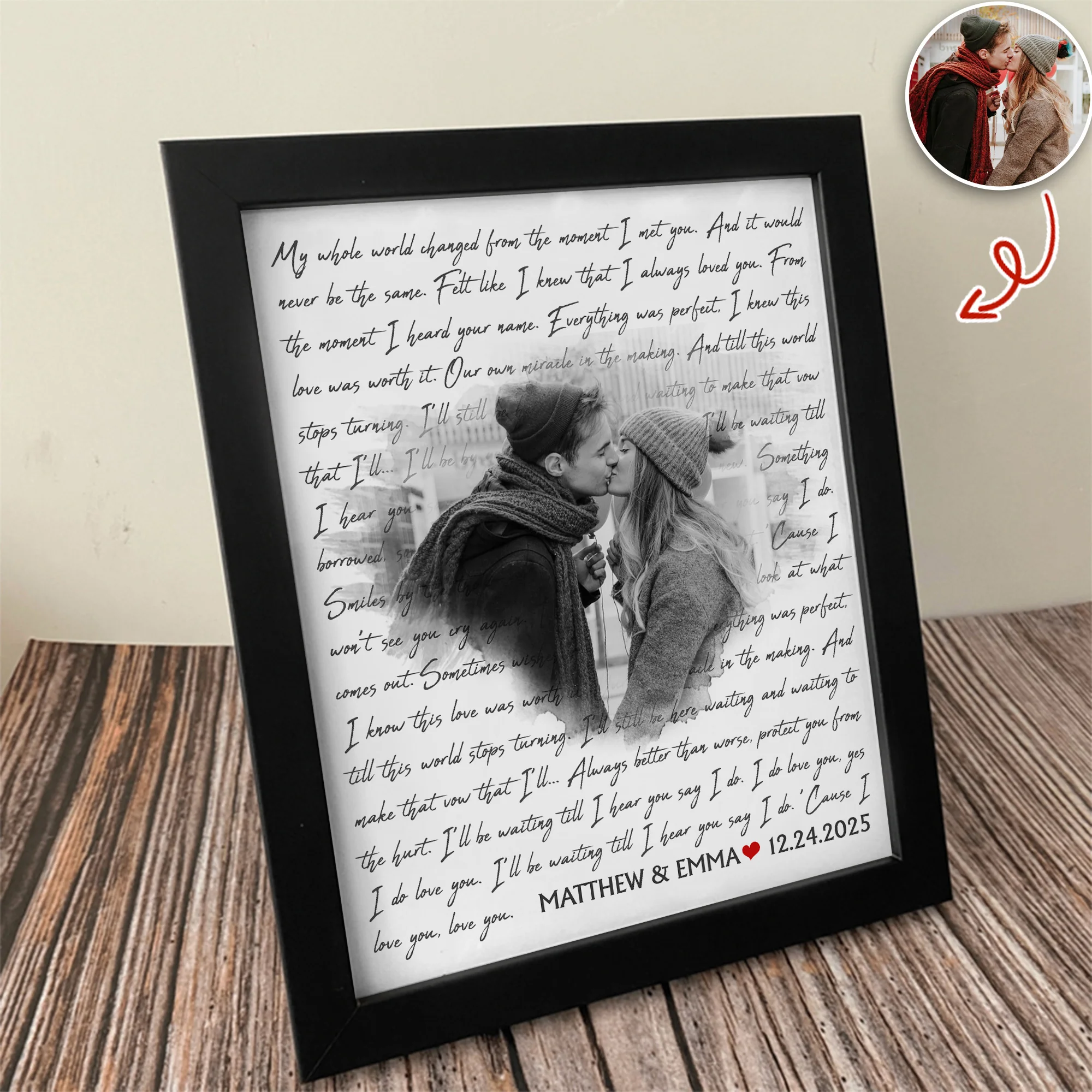 Custom Photo Song Lyrics Wall Picture Frame Valentine Day, Graduation Gift For Wife Husband LM32 897729 - Image 6